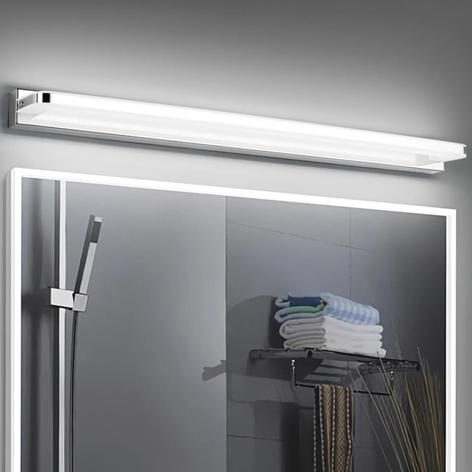 Leigh Spiegelfront Waschtisch-Wandleuchte, Metall, L40/50/60/70CM - Lumpaz