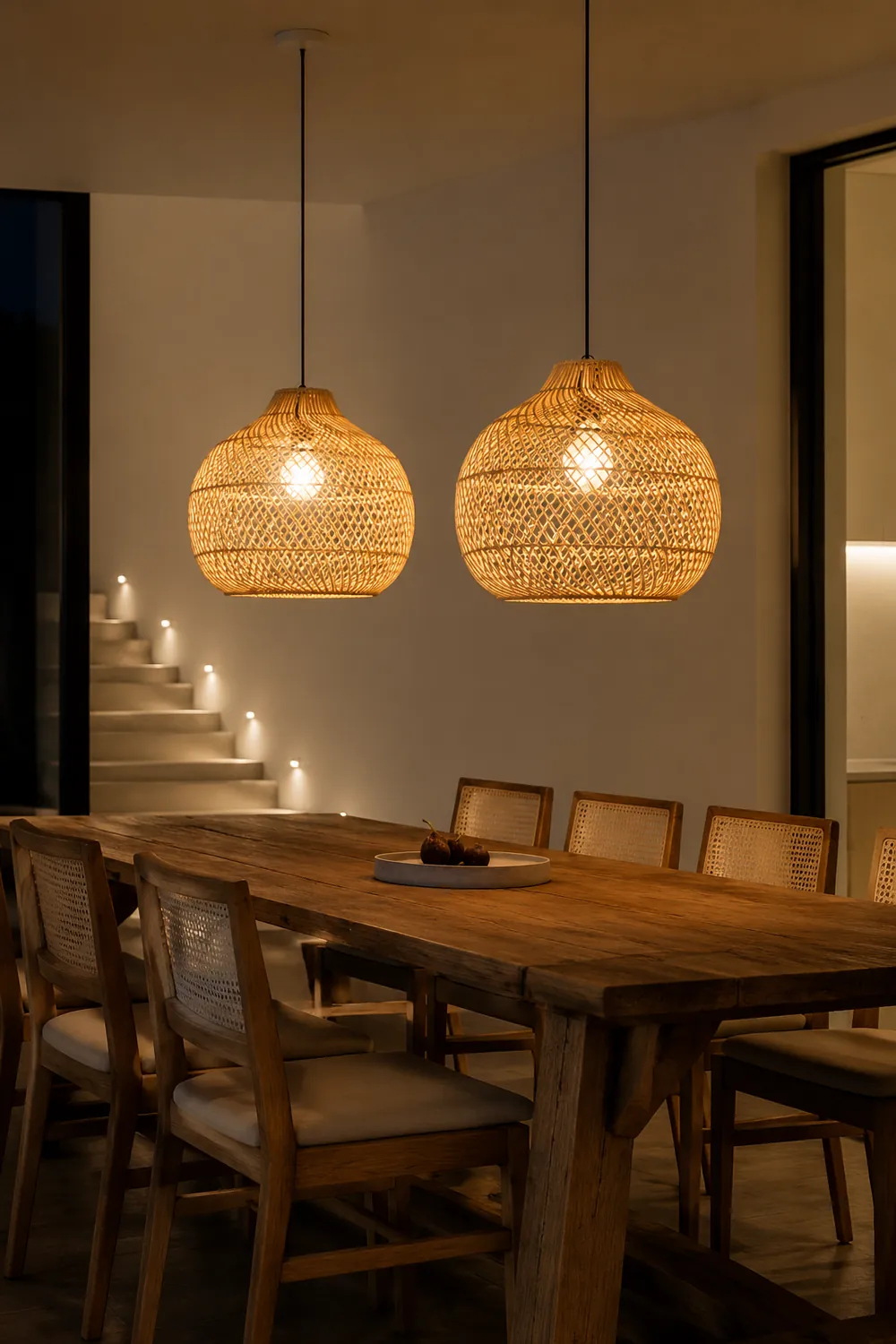 Handmade Wicker Basket Rattan Pendant Light - Lumpaz