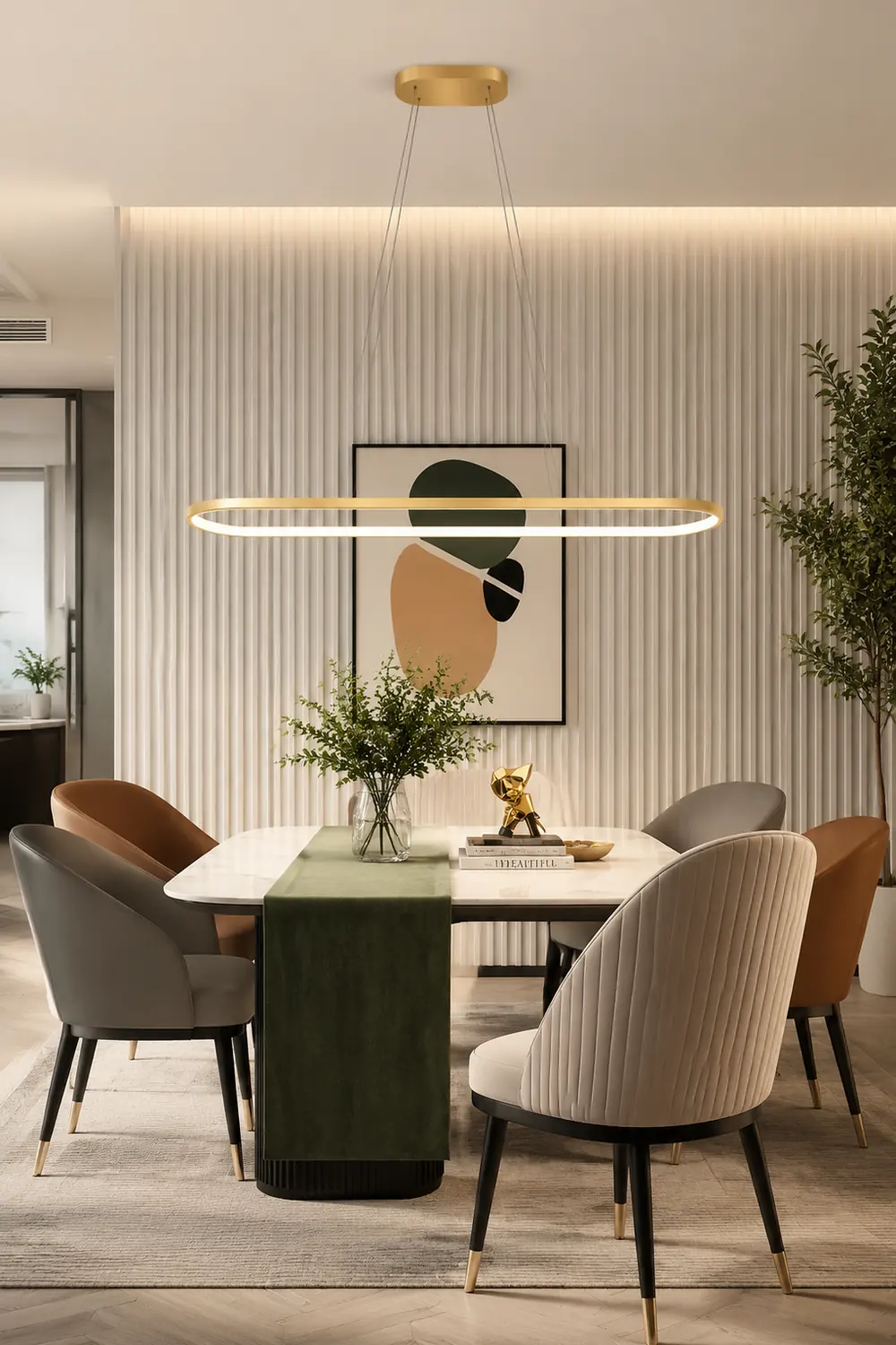 Edge Moderne Kreis LED Pendelleuchte aus Metall für Esszimmer - Lumpaz