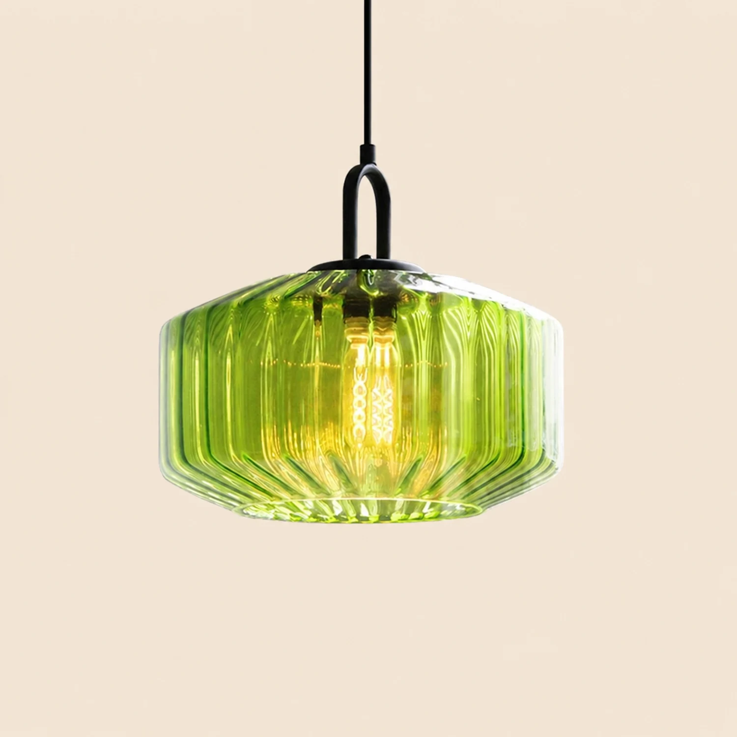 Mid Century Striped Glass Pendant Light - Lumpaz