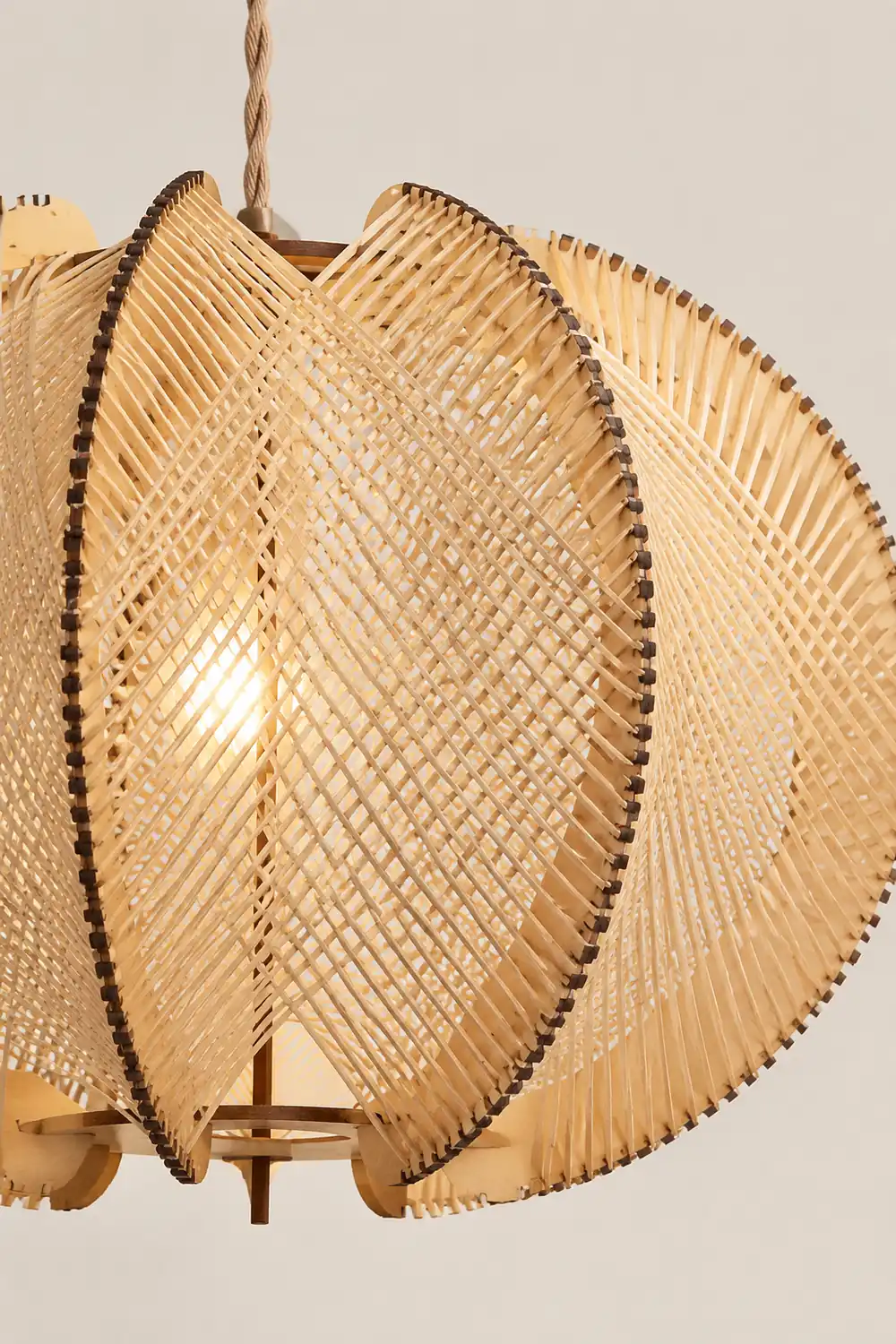 Retro Wooden Pendant Light Irregular Living Room Lamp - Lumpaz