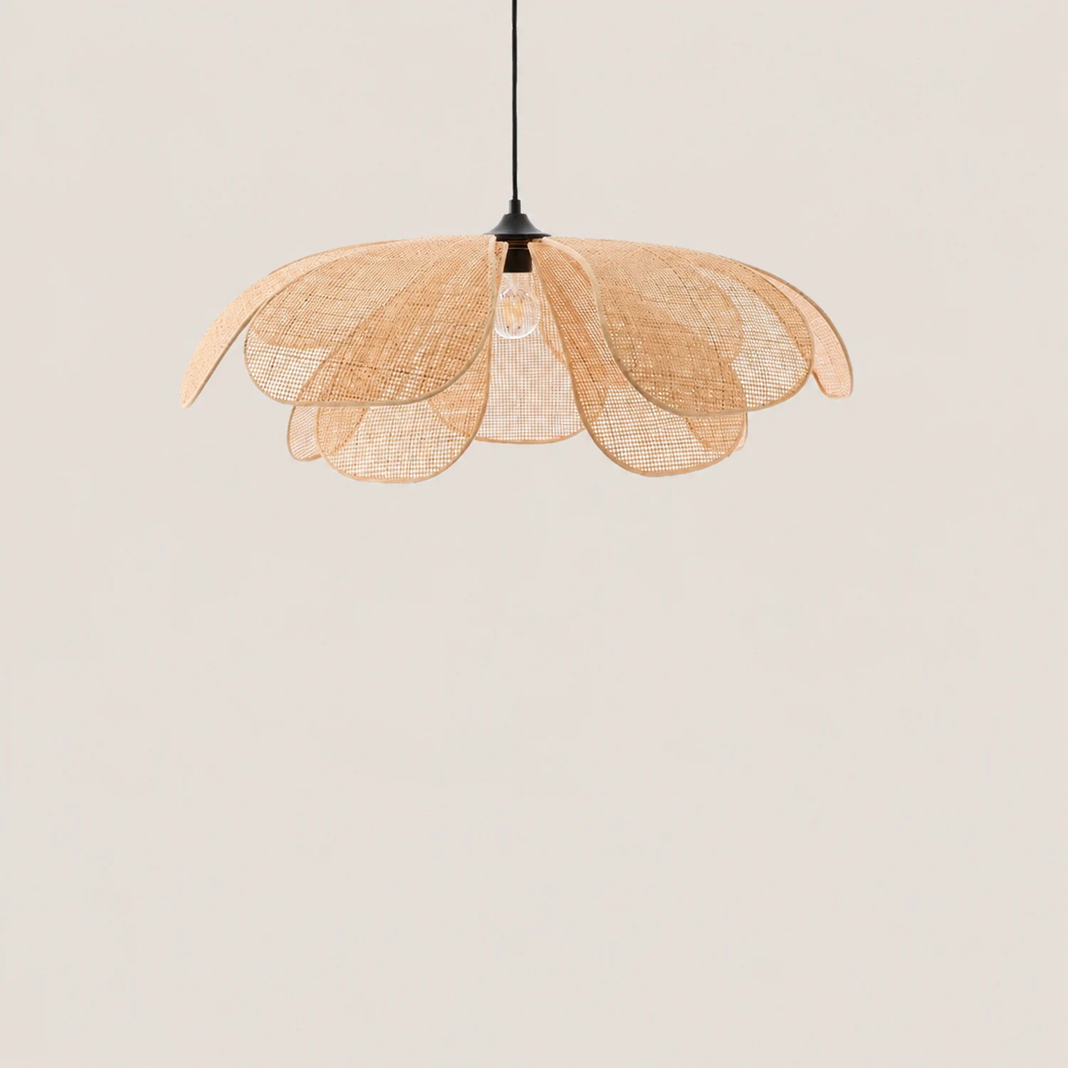 Vintage Petal Rattan Ceiling Pendant Light - Lumpaz