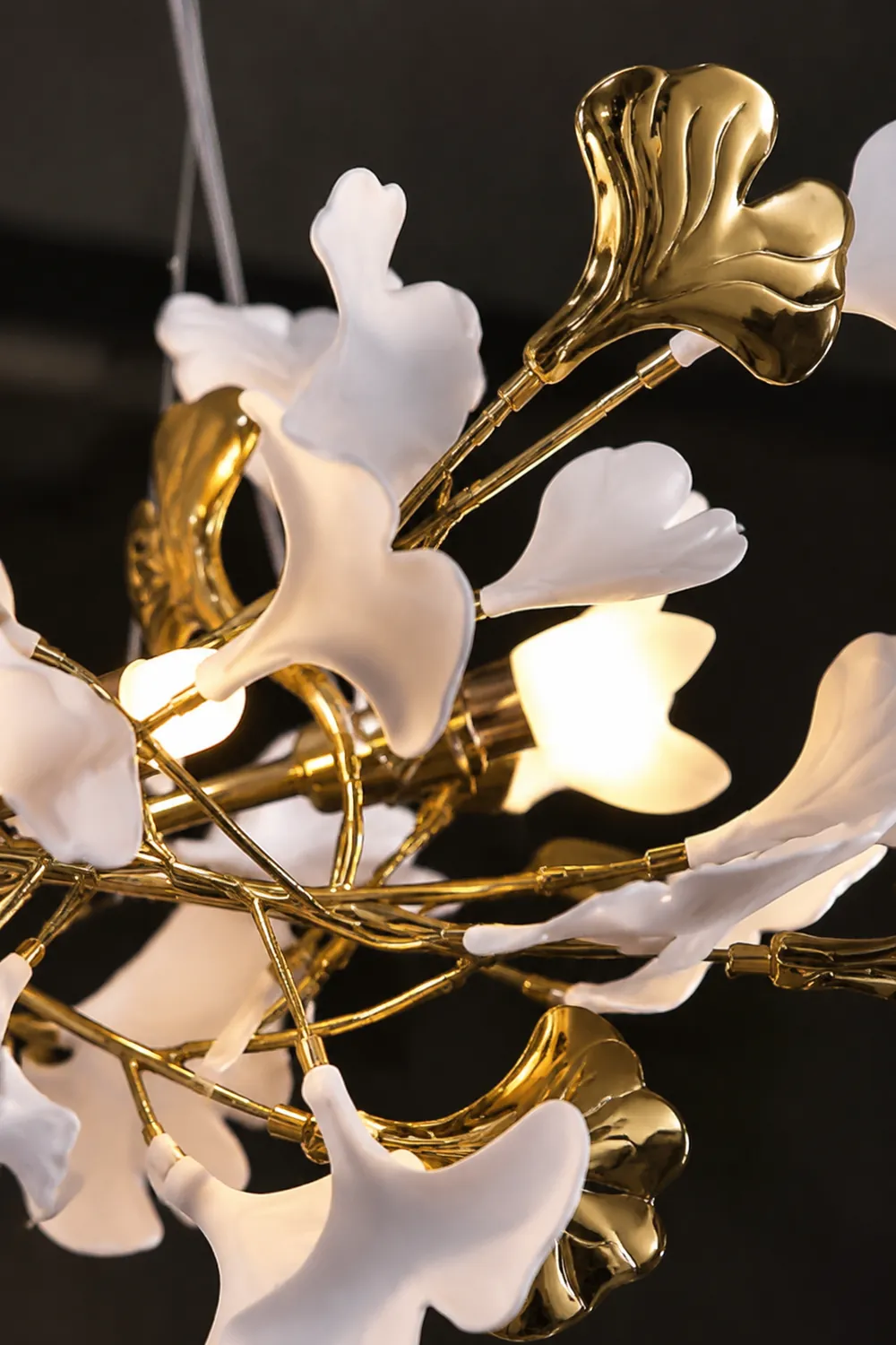 Ophelia Kronleuchter Art Déco-Designs für Foyer, Ginkoblätter Kronleuchter - Lumpaz