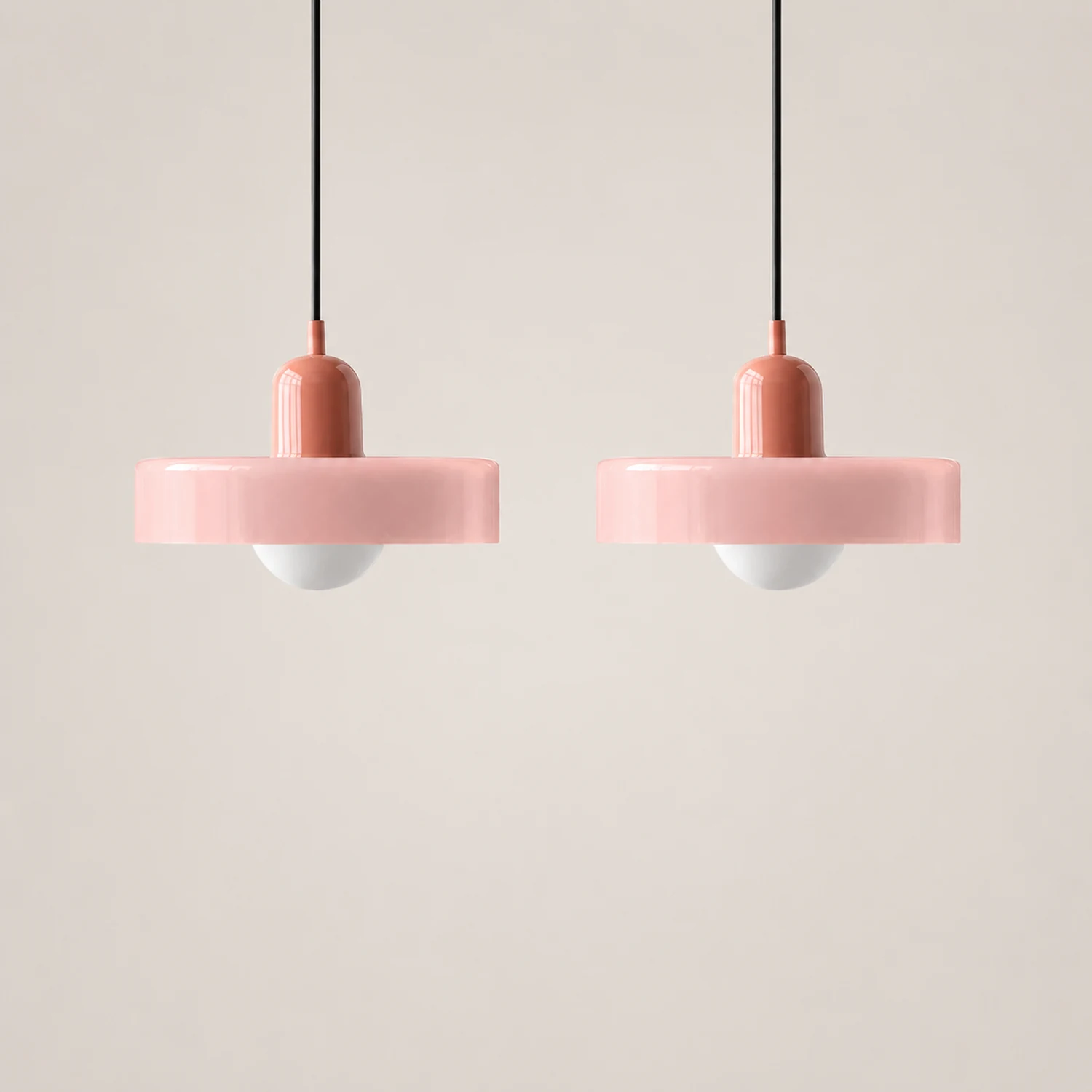 2 Heads Modern Bauhaus Glass Pendant Light - Lumpaz