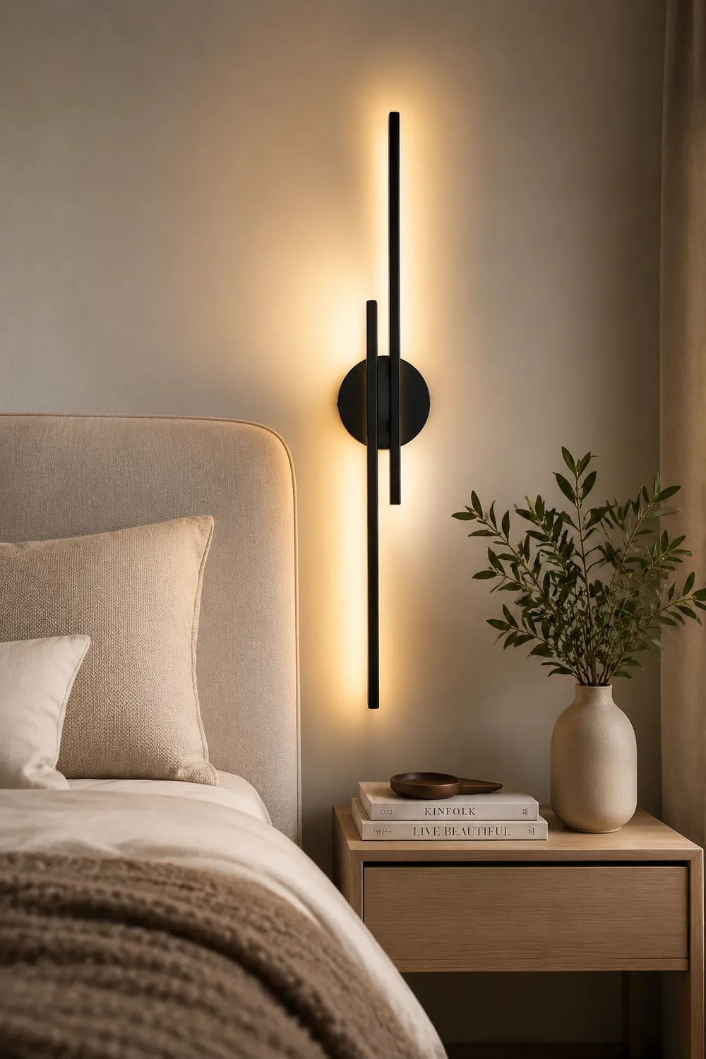 Moderne Minimalistische LED Eisen Wandleuchte für Schlafzimmer - Lumpaz