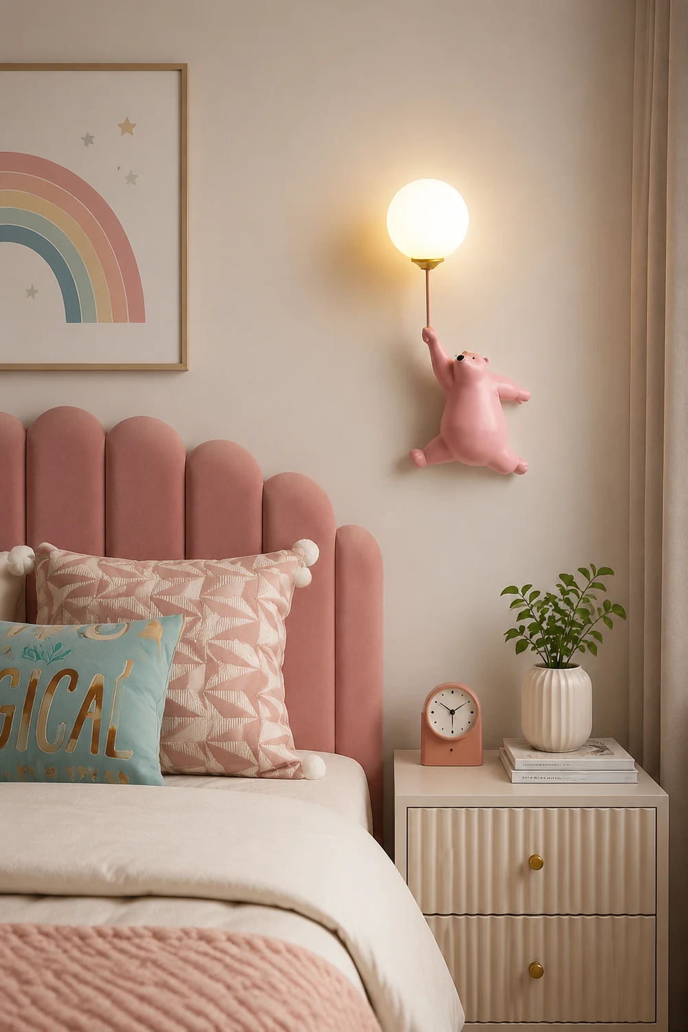 Fateh Wandlampe Bär Ballon, 4 Farben - Lumpaz