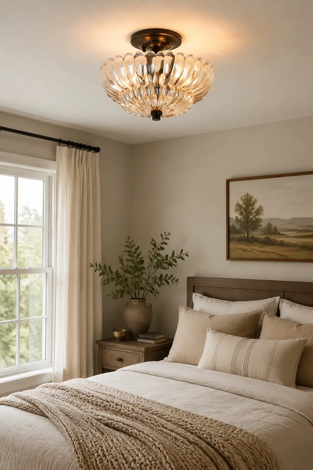 Vintage Amber Glass Semi-Flush Ceiling Light Shades Of Light - Lumpaz