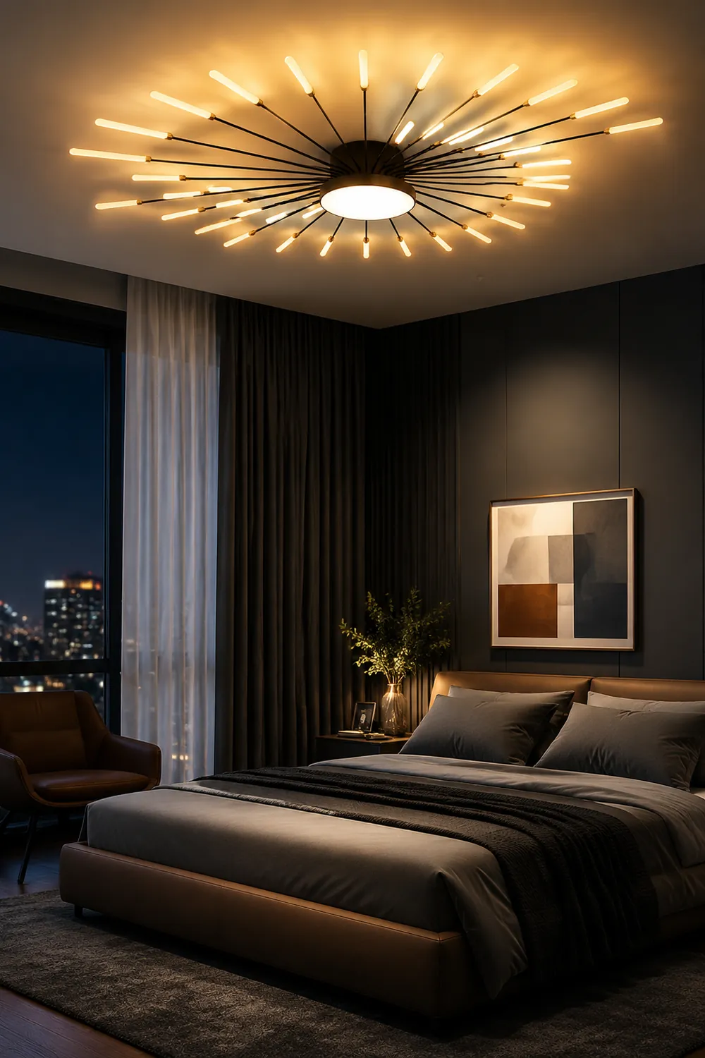 Moderne LED Deckenleuchte aus Metall Dauerhaft für Wohnzimmer - Lumpaz