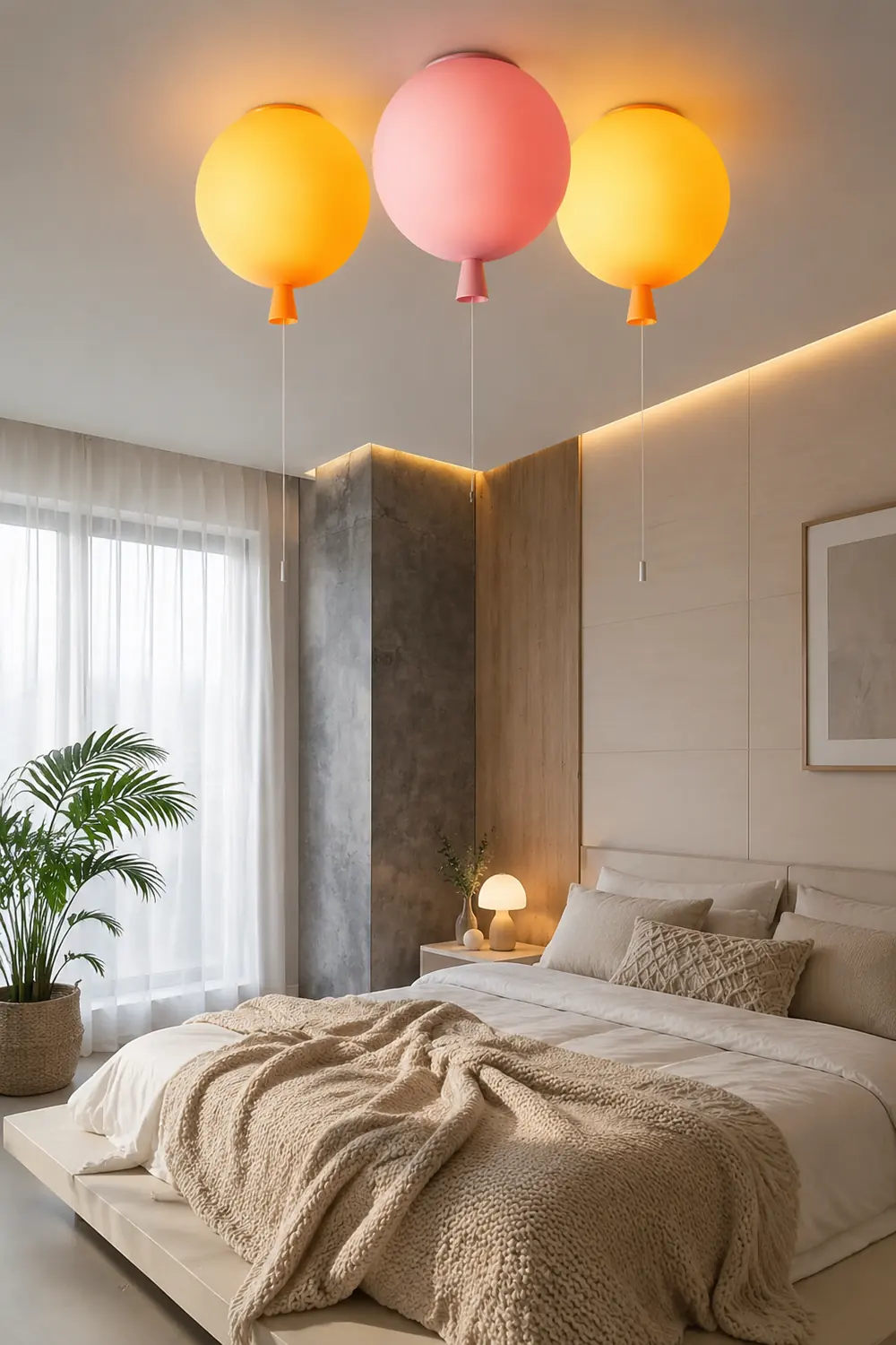 Fateh Matted Ballon Flush Mount Deckenleuchte 5 Farbe, ∅20/25/30 /35CM - Lumpaz