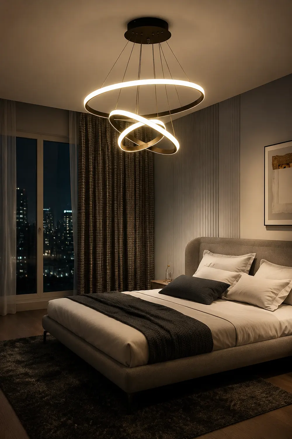 LED Ring Pendant Light Suspended Hanging Ring Chandelier - Lumpaz
