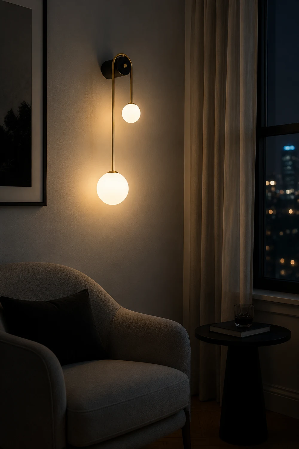 Brass Arc Wall Light - Lumpaz
