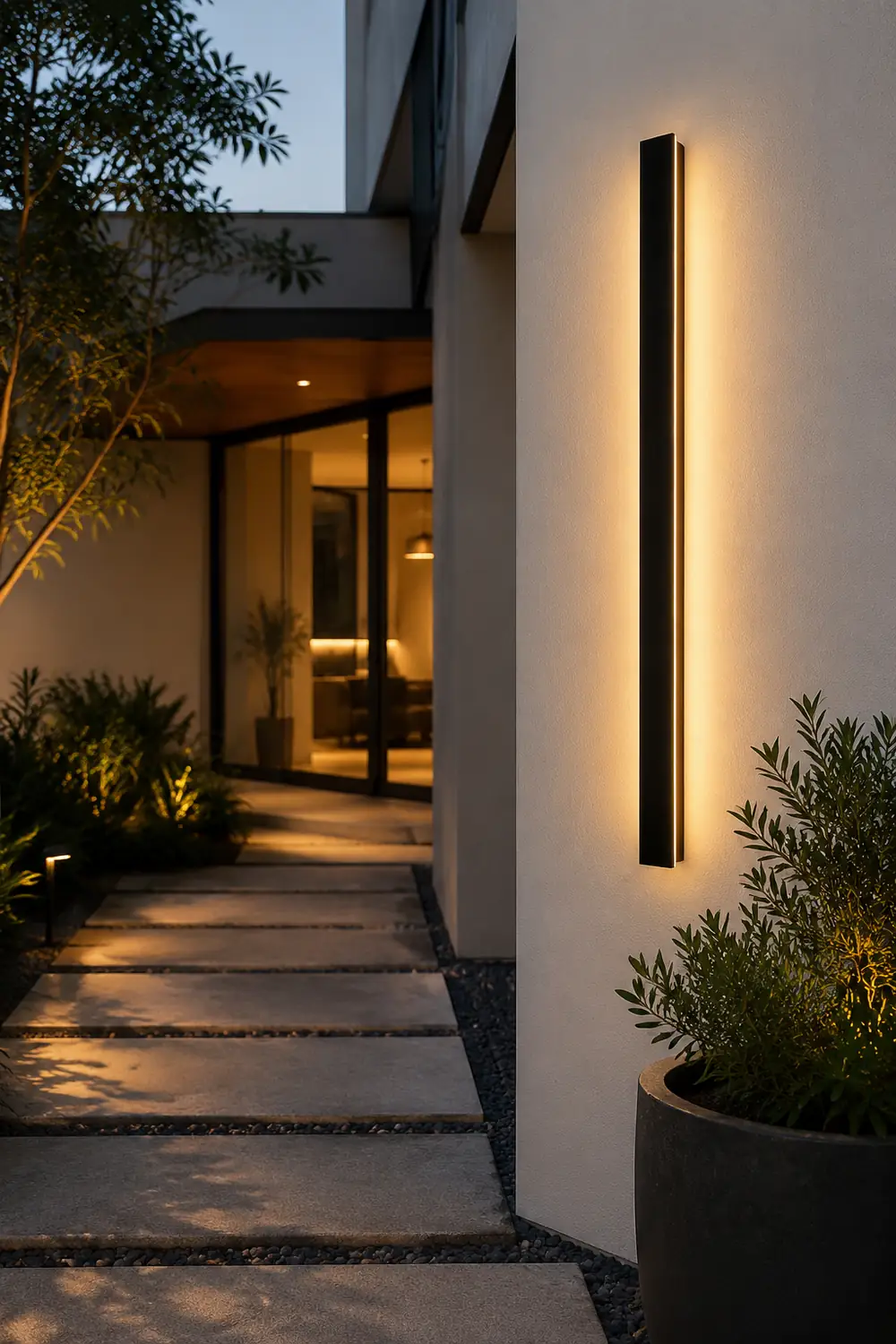 Minimalistische Wasserdichte LED Außen Wandleuchte Metall für Garten, Balkon - Lumpaz