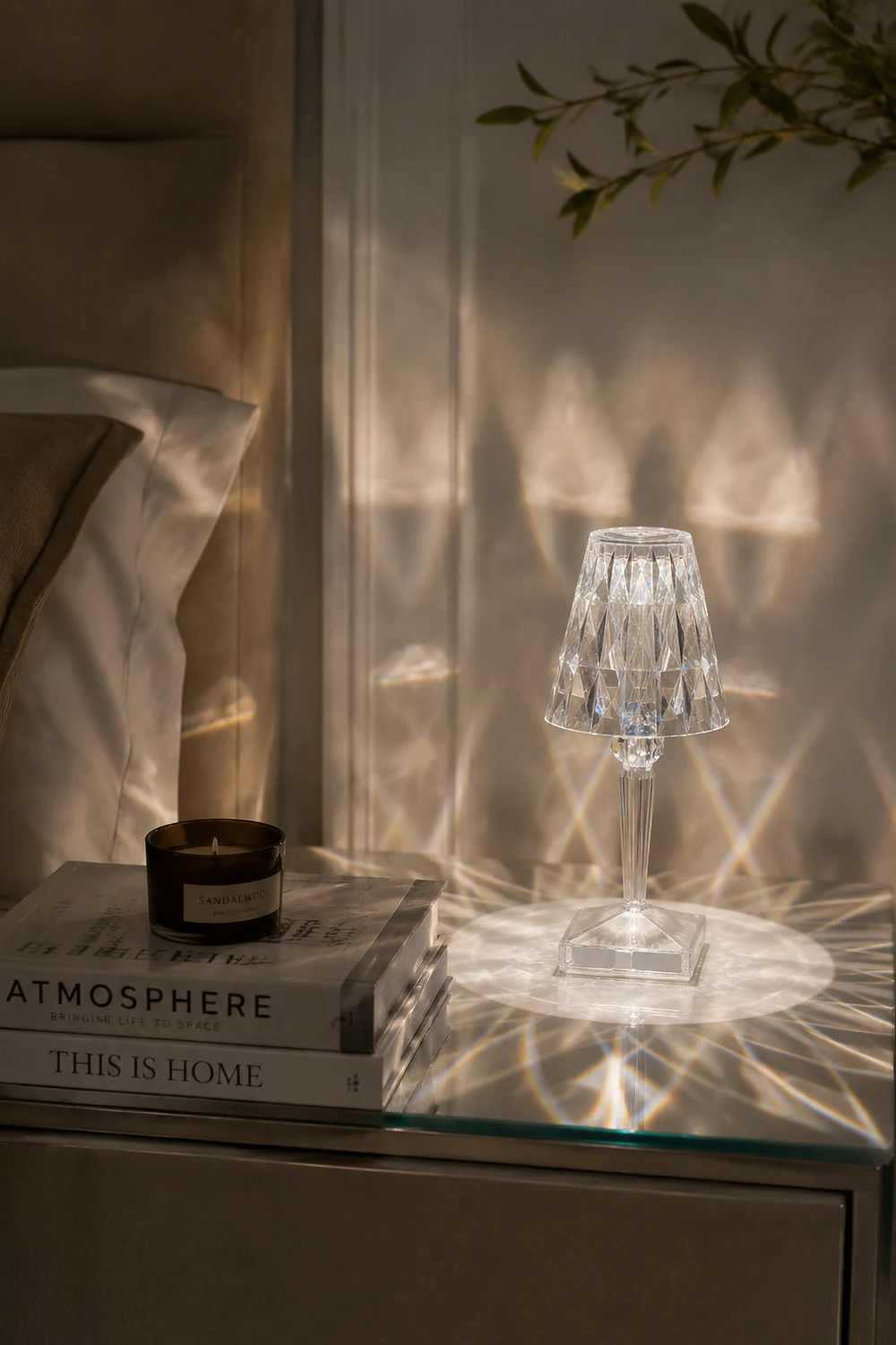 Kristy Design Kristall Diamant Tischlampe Licht, Wohn/Schlafzimmer, Acryl - Lumpaz