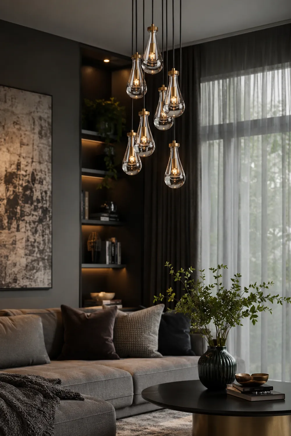 Modern Art Deco Raindrop Chandelier - Lumpaz