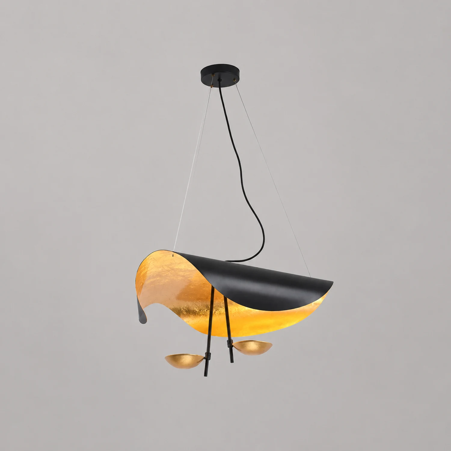 Eveline Pendelleuchte 2 Farben, Goldfolie, ∅40/60/80CM - Lumpaz