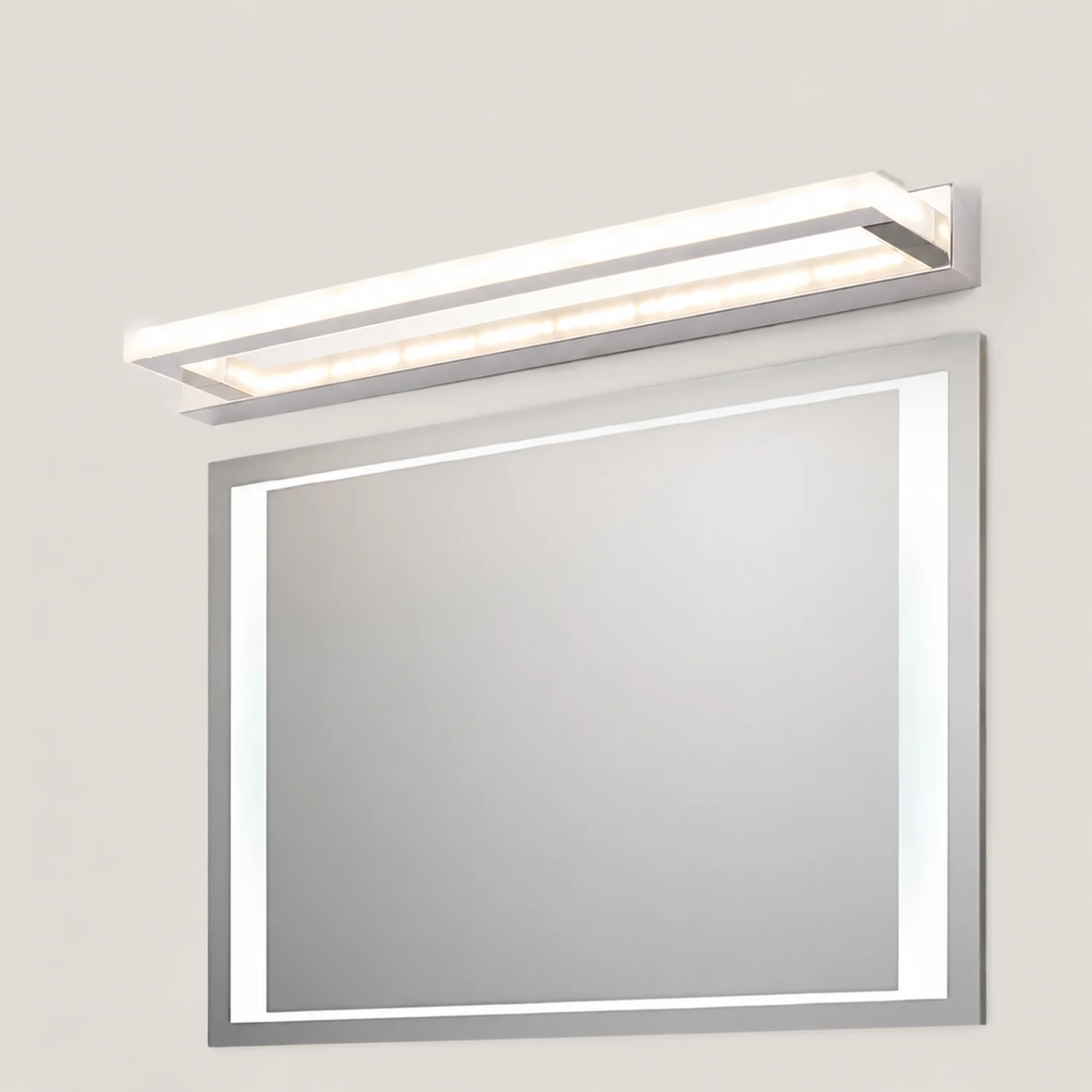 Leigh Rechteckige Spiegelfront Waschtisch-Wandleuchte, L 42/52/62/72CM - Lumpaz