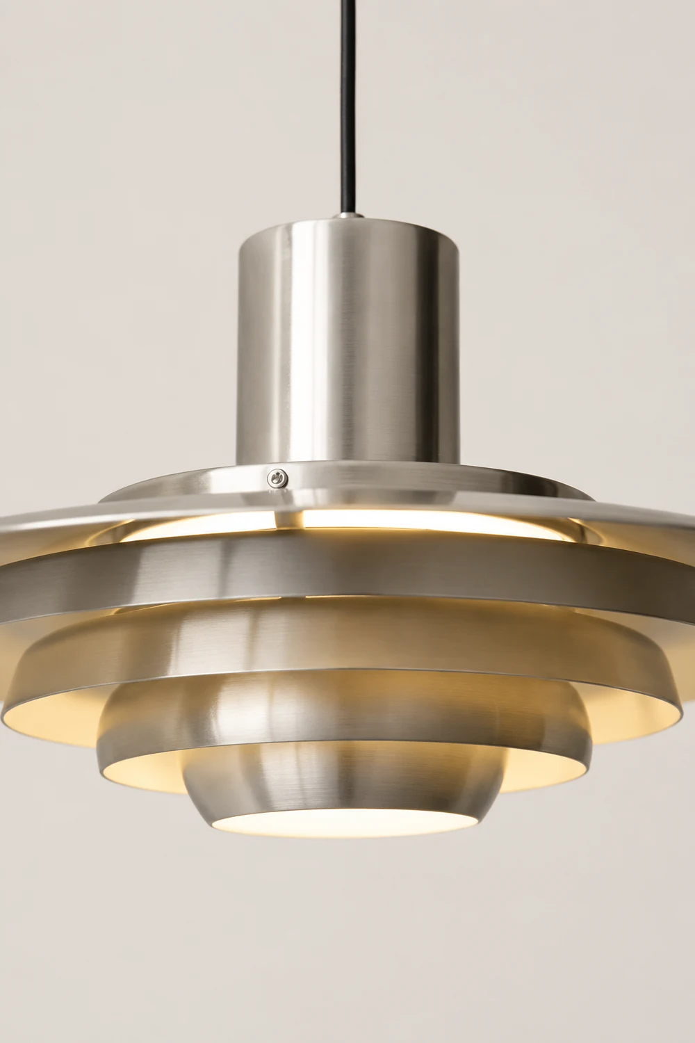 Large Brass Mid Century Modern Hanging Lamp Pendant Light - Lumpaz