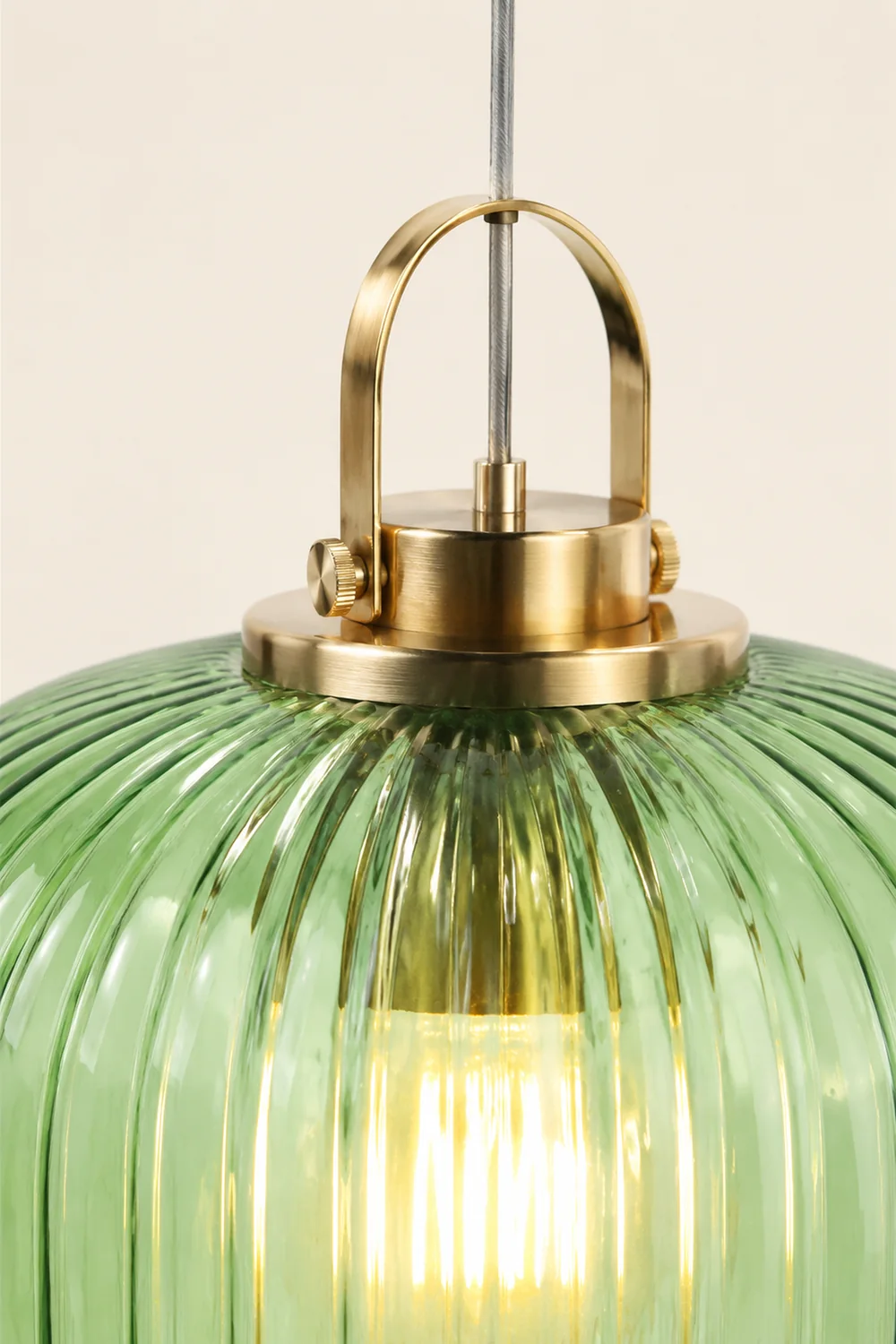 Retro Green Lantern Glass Pendant Lamp - Lumpaz