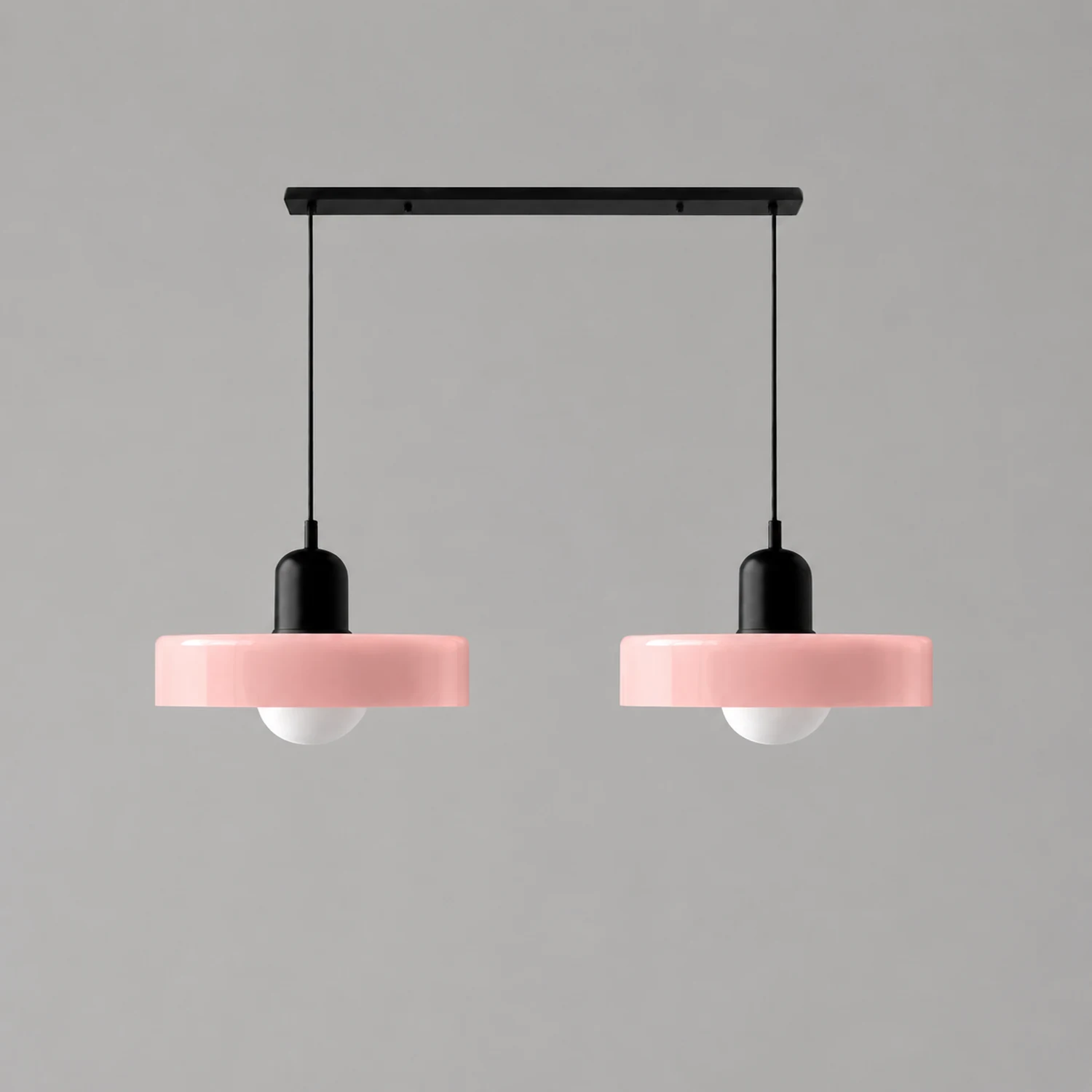 2 Heads Modern Bauhaus Glass Pendant Light - Lumpaz