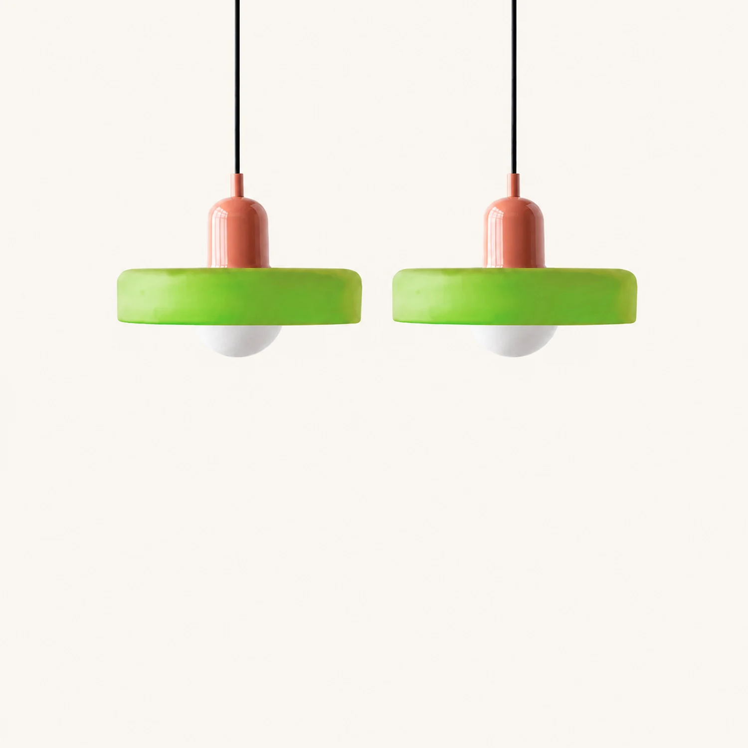 2 Heads Modern Bauhaus Glass Pendant Light - Lumpaz