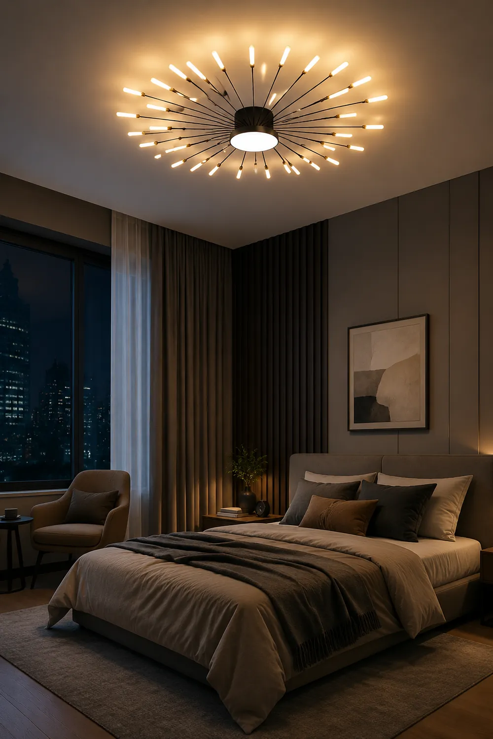 Moderne LED Deckenleuchte aus Metall Dauerhaft für Wohnzimmer - Lumpaz
