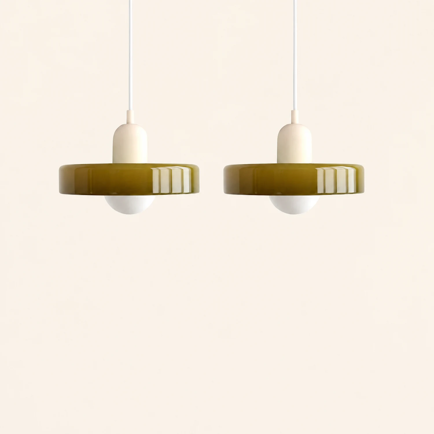 2 Heads Modern Bauhaus Glass Pendant Light - Lumpaz