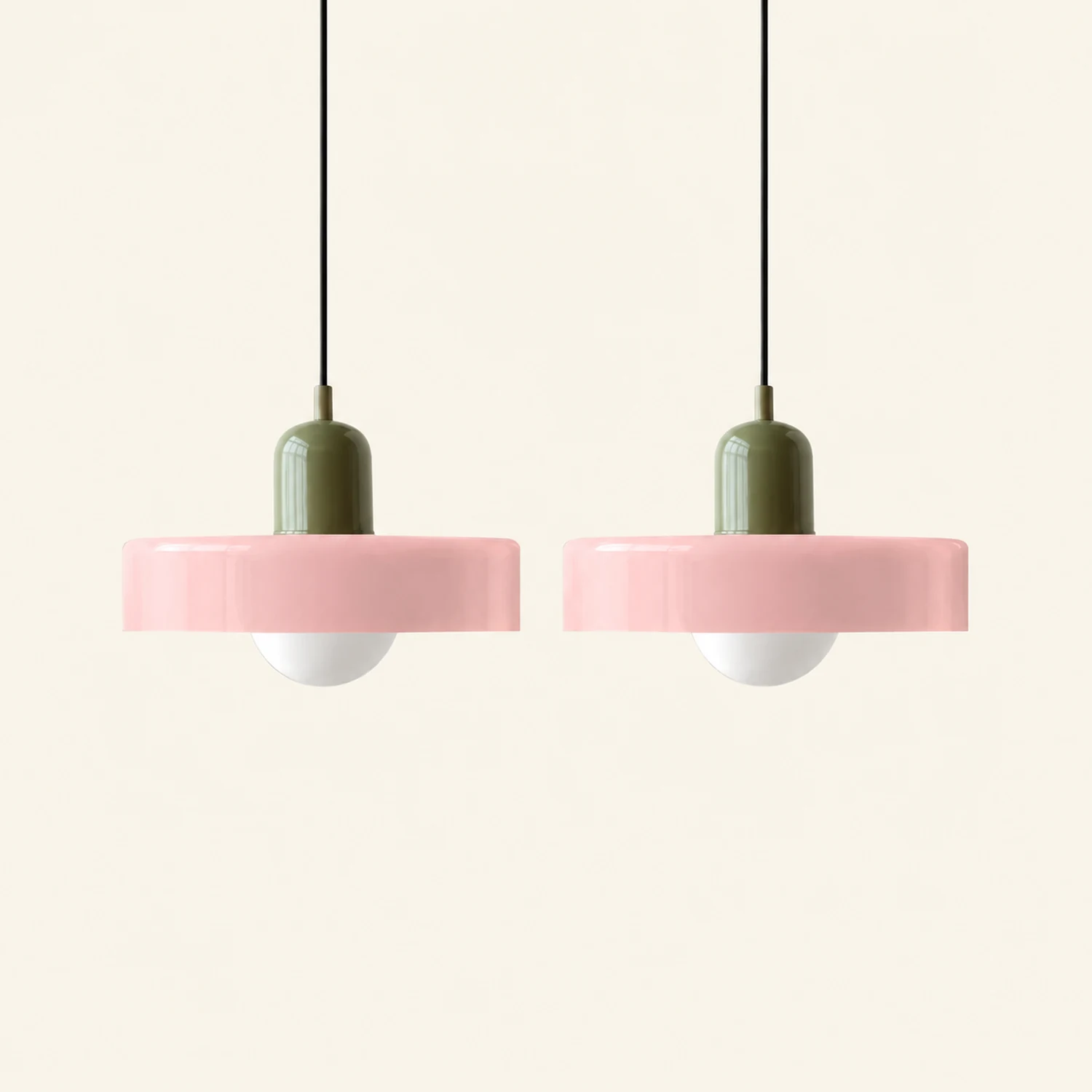 2 Heads Modern Bauhaus Glass Pendant Light - Lumpaz