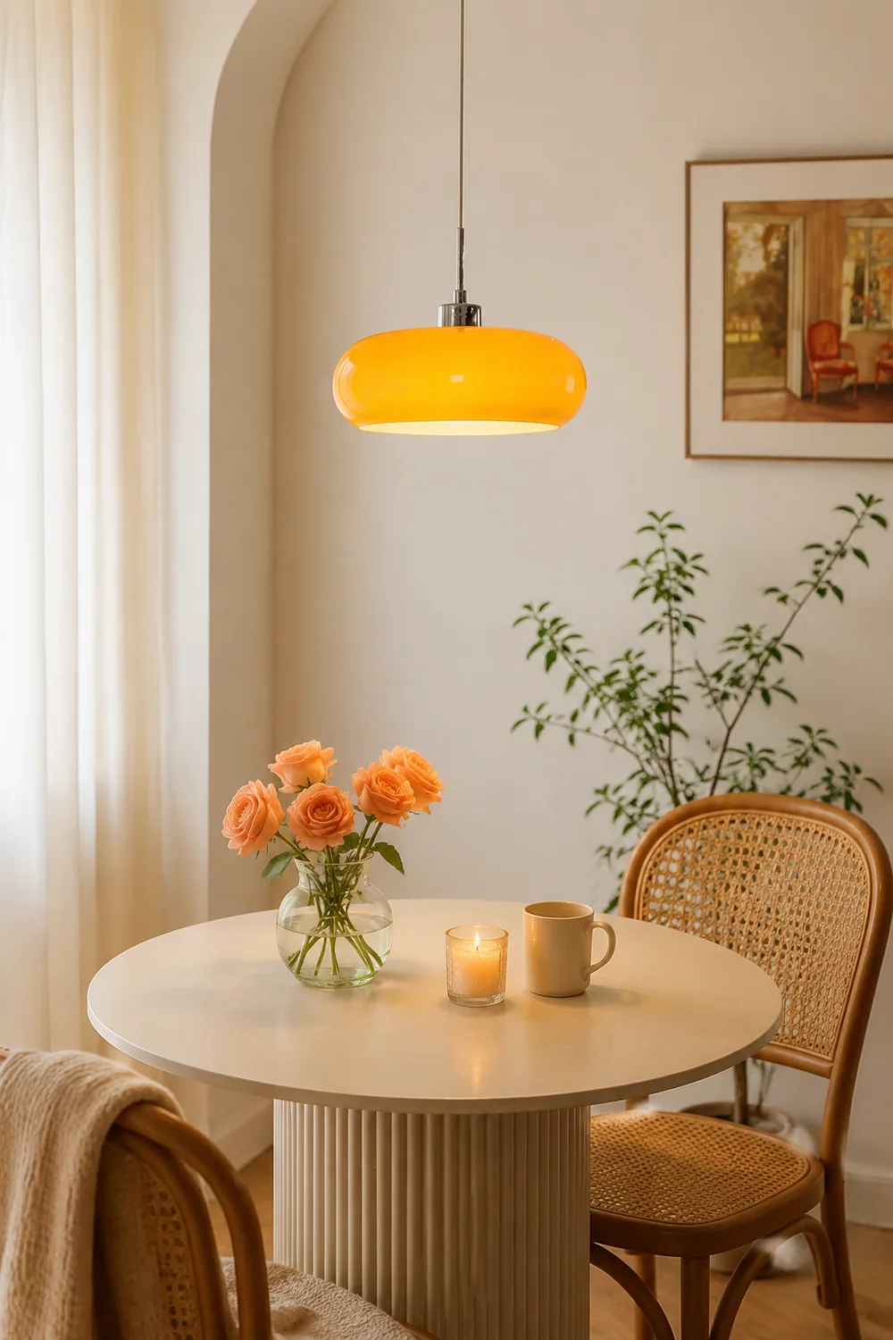 Hailie Brot Form Glas Pendelleuchte, 2 Farbe, ∅28CM - Lumpaz