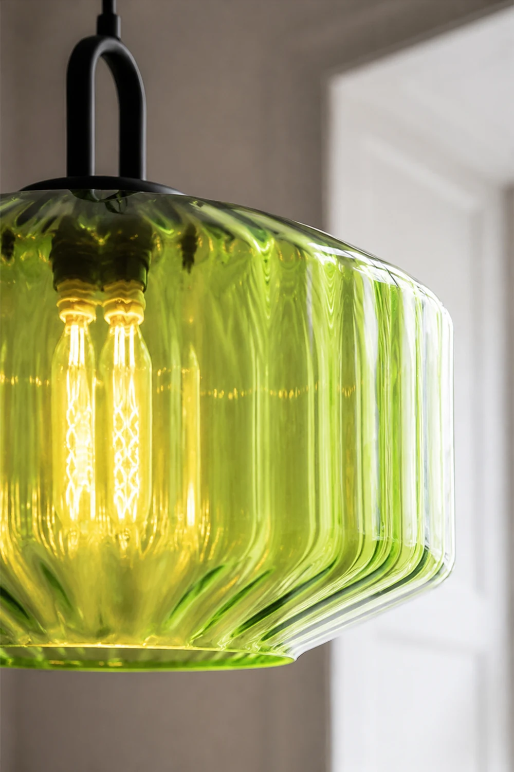 Mid Century Striped Glass Pendant Light - Lumpaz