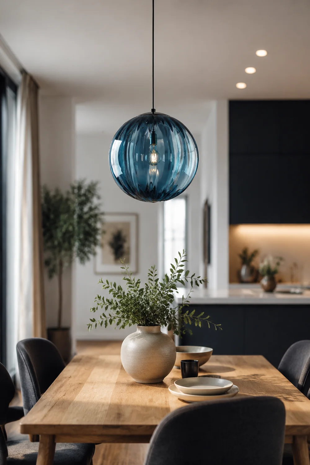 Modern Simple Round Glass Pendant Light - Lumpaz
