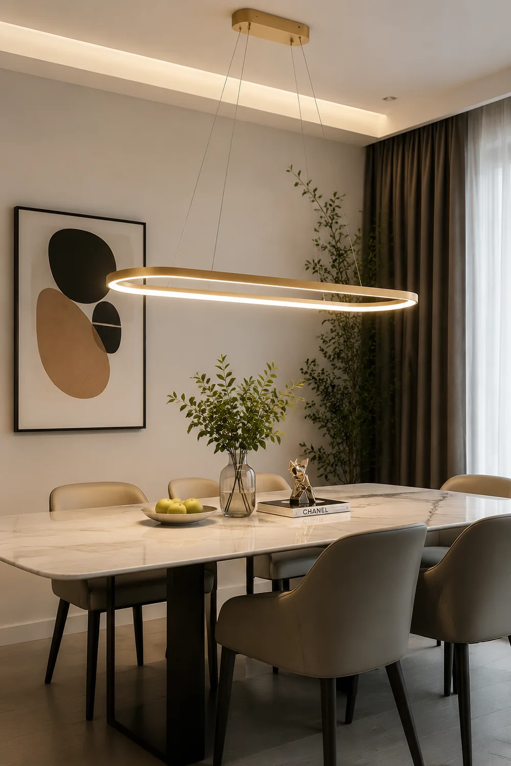 Edge Moderne Kreis LED Pendelleuchte aus Metall für Esszimmer - Lumpaz