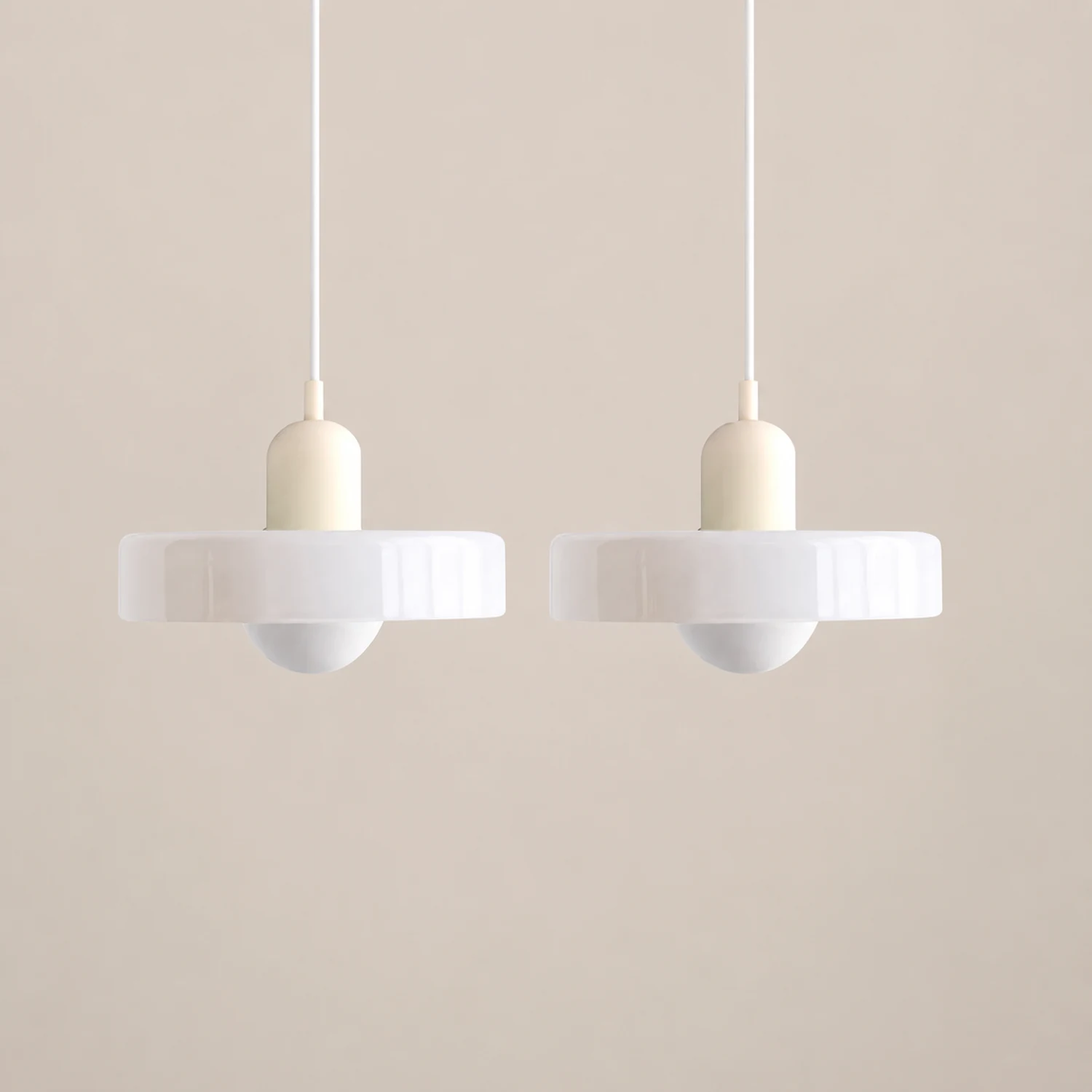 2 Heads Modern Bauhaus Glass Pendant Light - Lumpaz