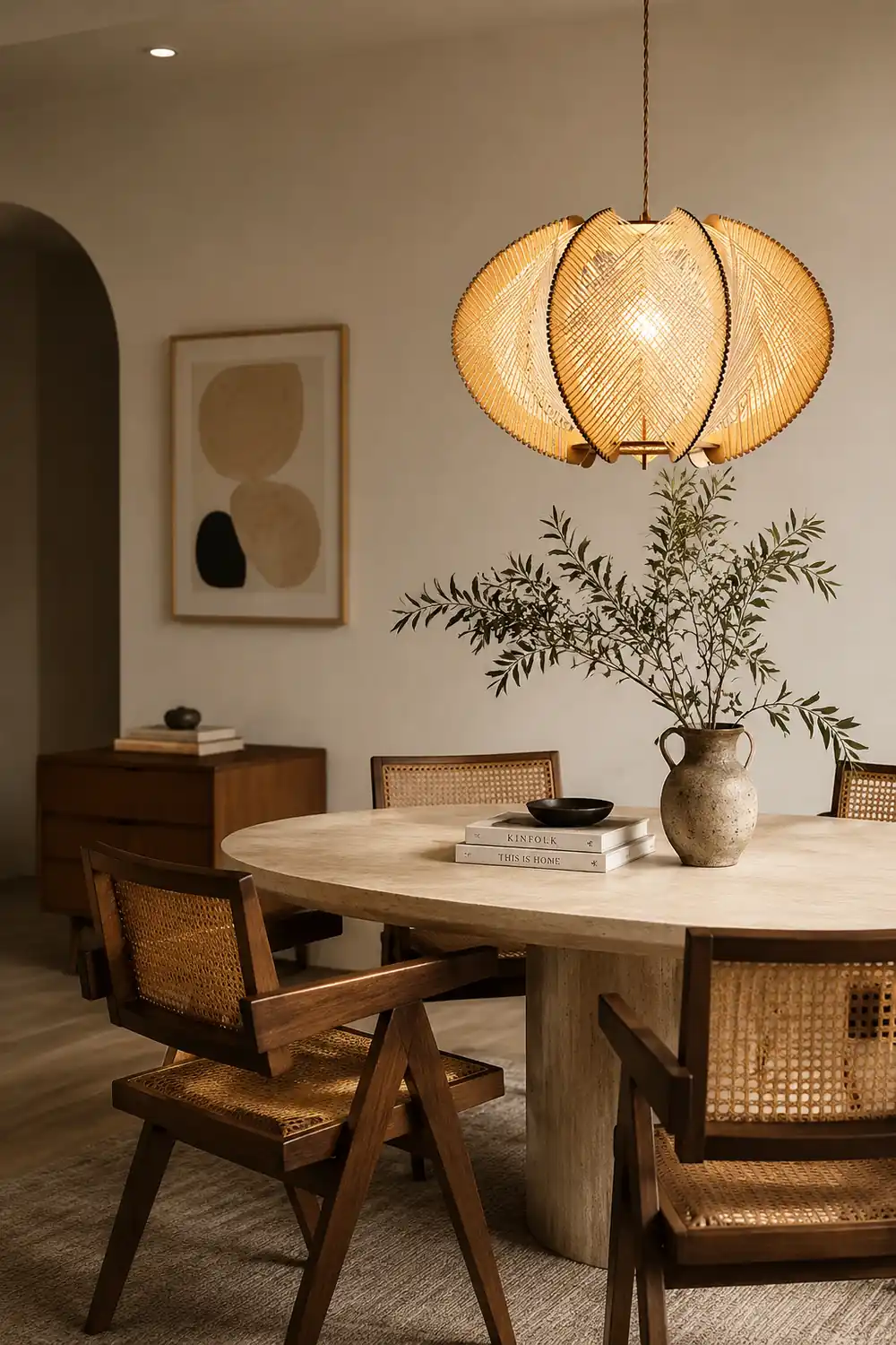 Retro Wooden Pendant Light Irregular Living Room Lamp - Lumpaz