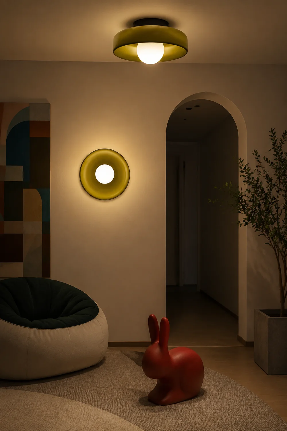 Modern Round Flush Mount Kitchen Ceiling Light - Lumpaz