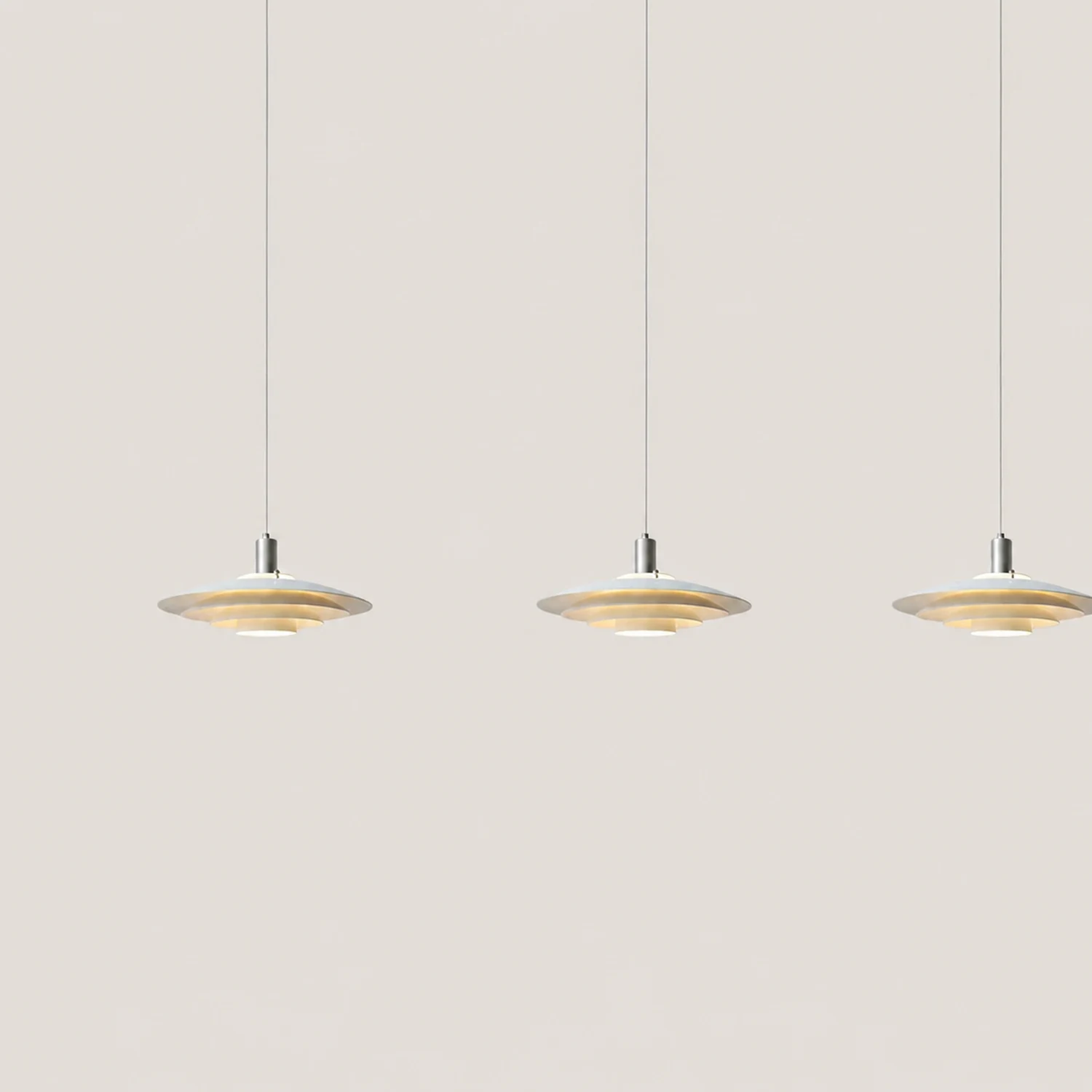 Large Brass Mid Century Modern Hanging Lamp Pendant Light - Lumpaz