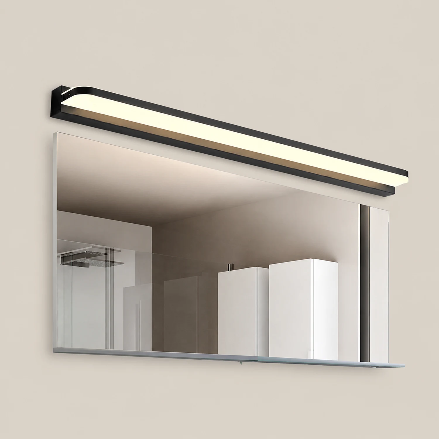 Leigh Spiegelfront Waschtisch-Wandleuchte, Metall, L40/50/60/70CM - Lumpaz