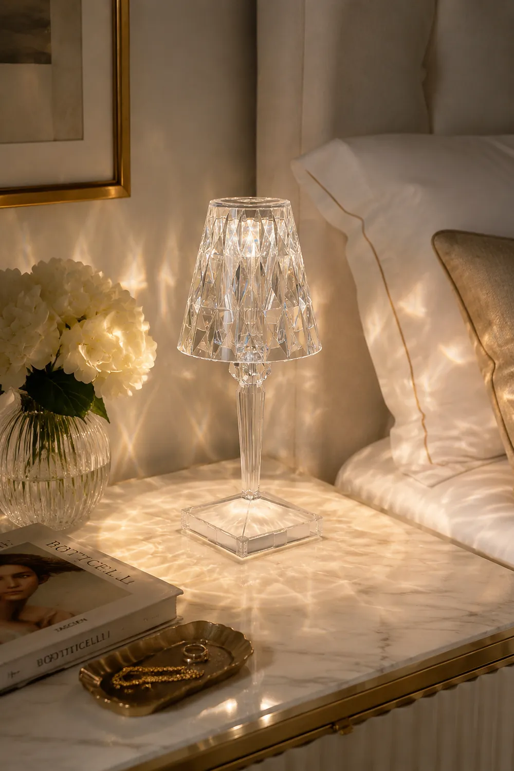 Kristy Design Kristall Diamant Tischlampe Licht, Wohn/Schlafzimmer, Acryl - Lumpaz