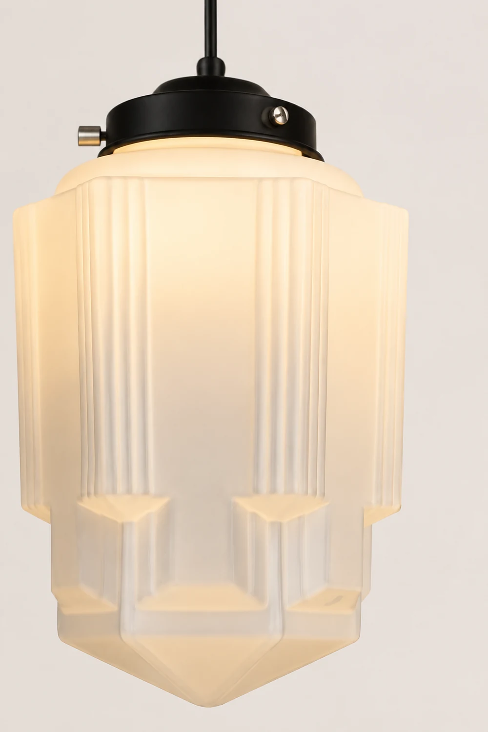 Retro Milk White Glass Geometric Jar Pendant Light - Lumpaz