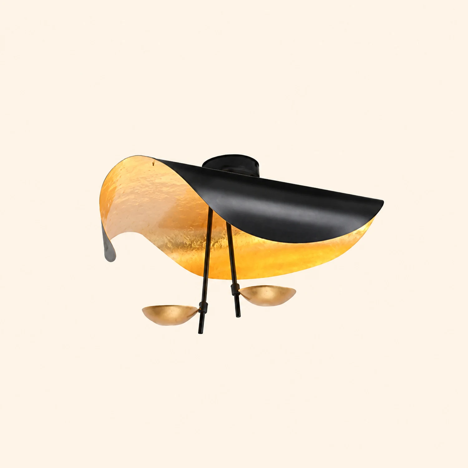 Eveline Pendelleuchte 2 Farben, Goldfolie, ∅40/60/80CM - Lumpaz