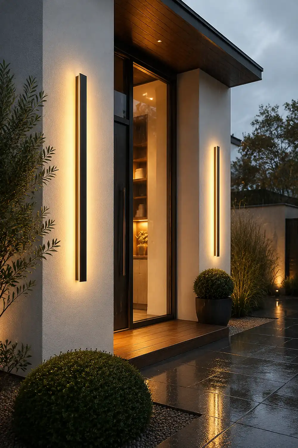 Minimalistische Wasserdichte LED Außen Wandleuchte Metall für Garten, Balkon - Lumpaz