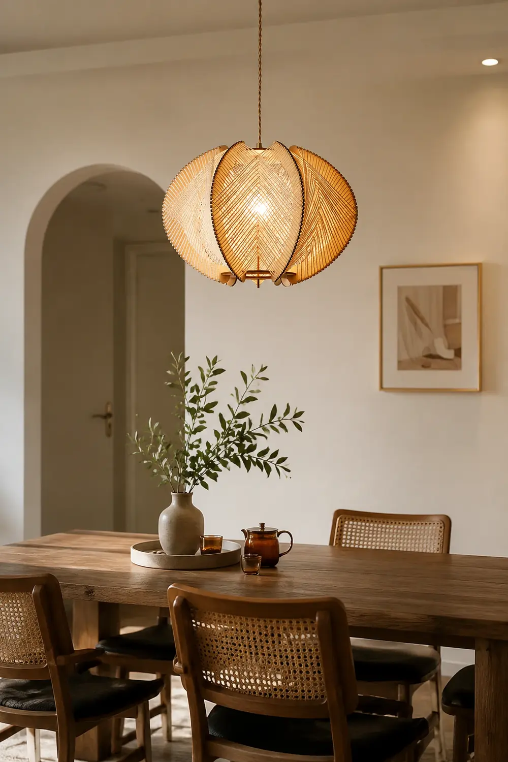 Retro Wooden Pendant Light Irregular Living Room Lamp - Lumpaz