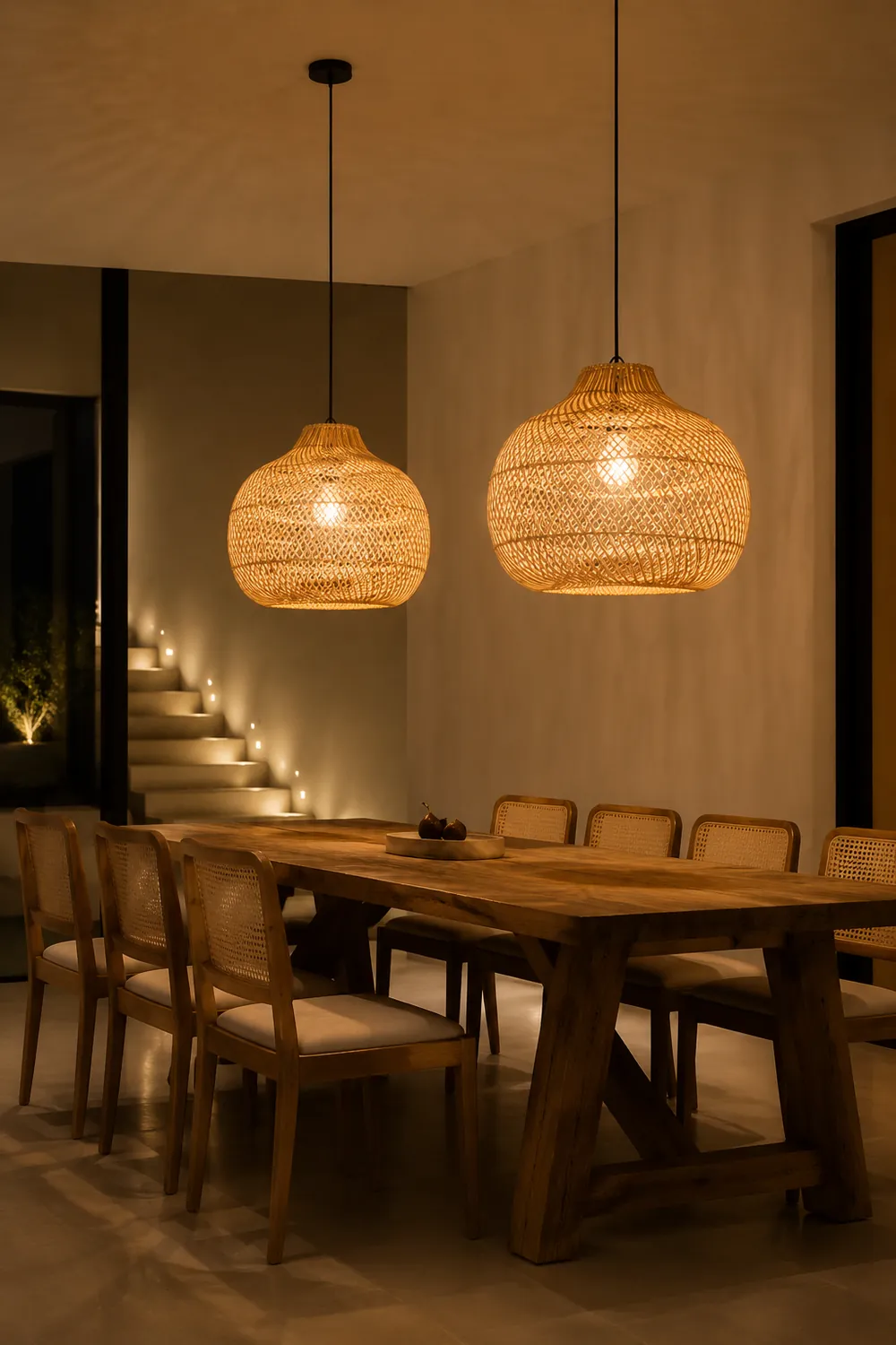 Handmade Wicker Basket Rattan Pendant Light - Lumpaz
