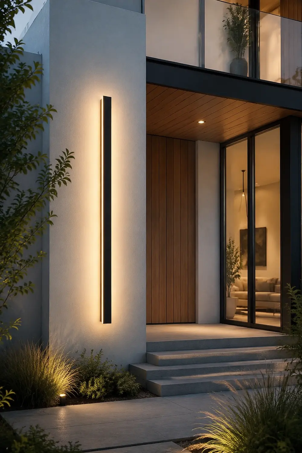 Minimalistische Wasserdichte LED Außen Wandleuchte Metall für Garten, Balkon - Lumpaz