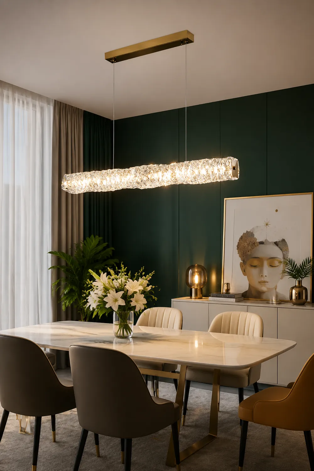 Kristy Pendelleuchte Farbtemperatur umschaltbar, 100/120/150cm - Lumpaz
