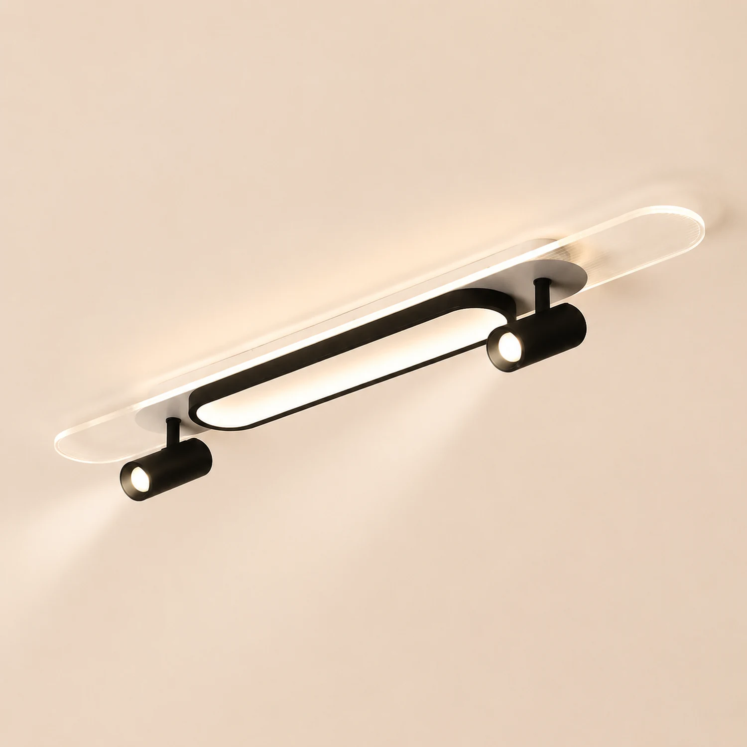 Haney Moderne Dimmbare LED Deckenleuchte mit Strahler für Büro & Esszimmer - Lumpaz