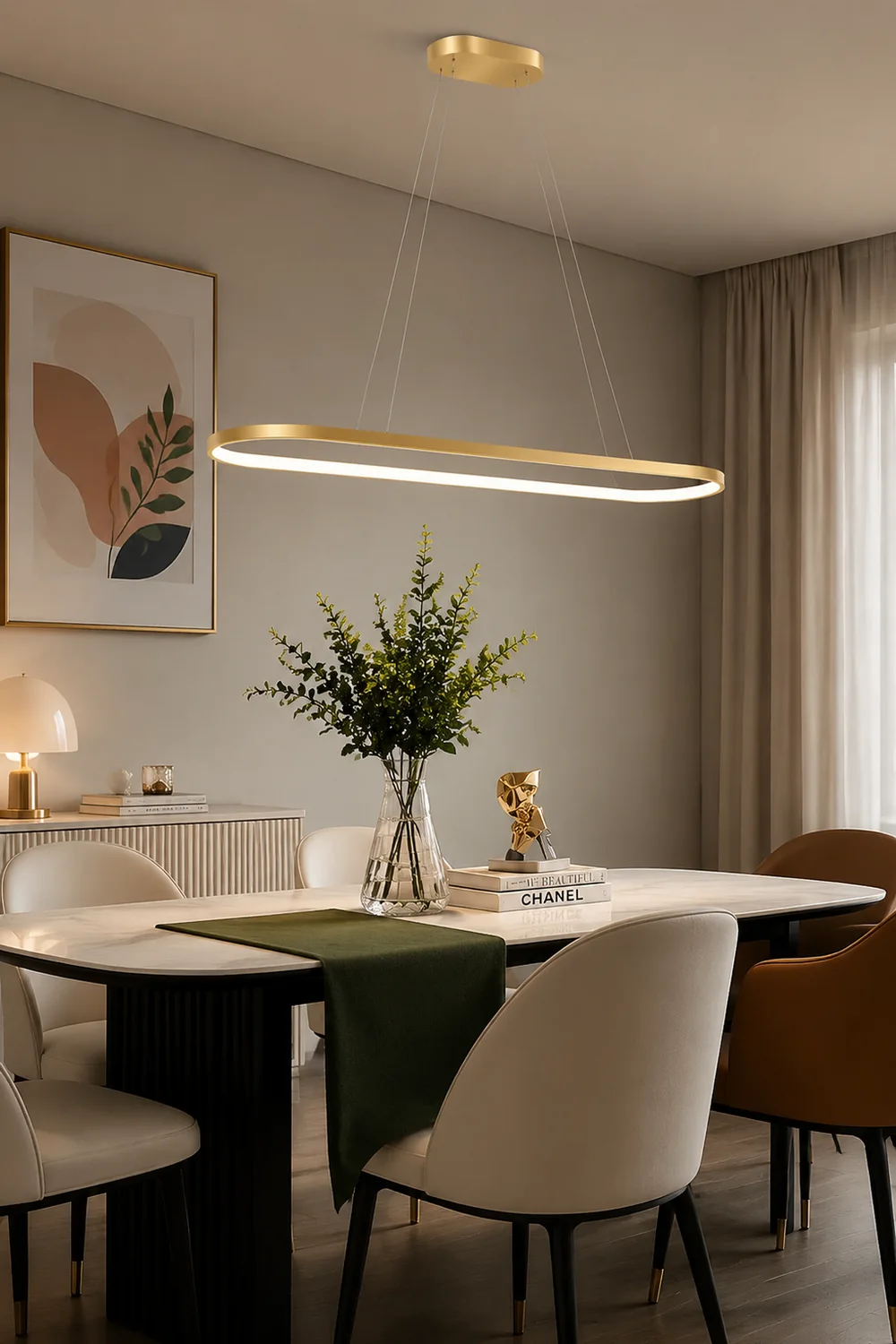 Edge Moderne Kreis LED Pendelleuchte aus Metall für Esszimmer - Lumpaz