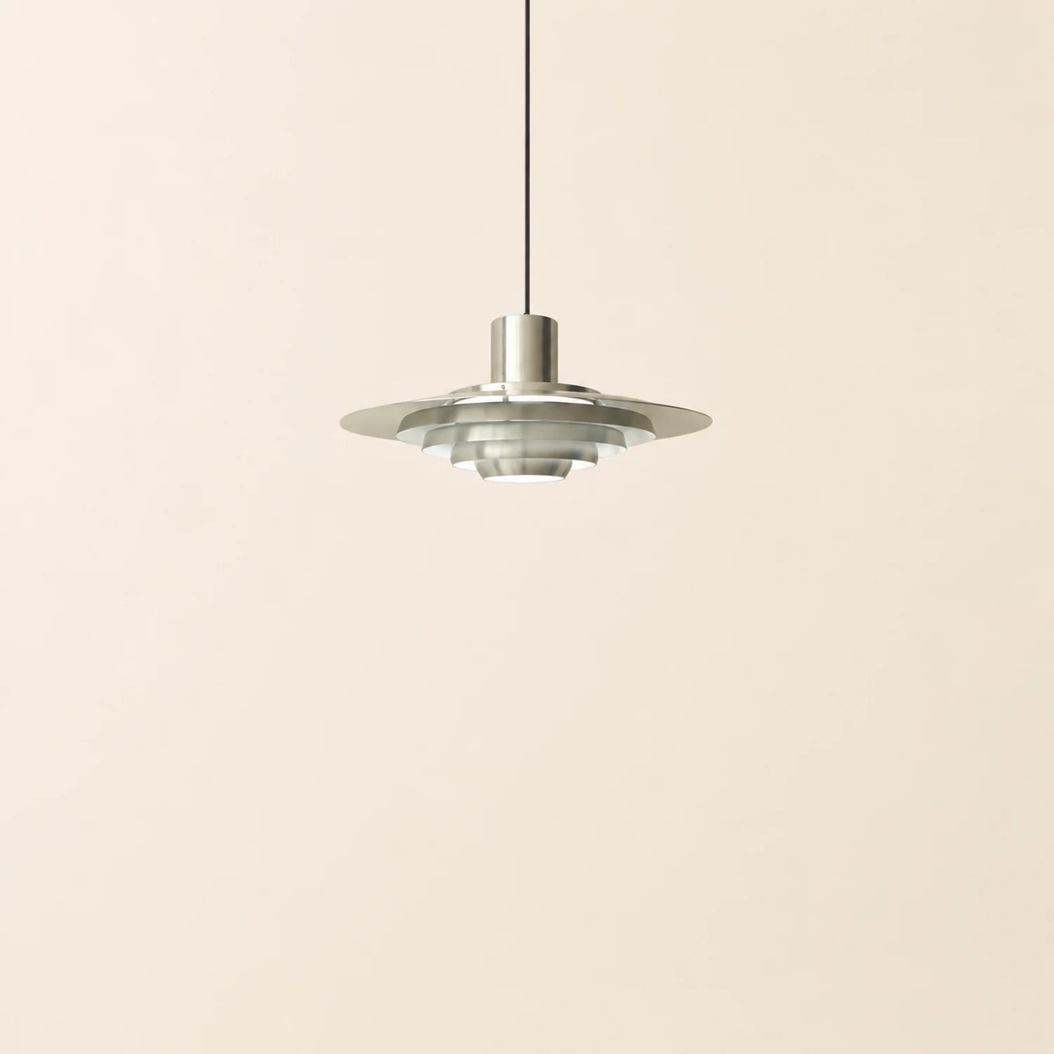 Large Brass Mid Century Modern Hanging Lamp Pendant Light - Lumpaz