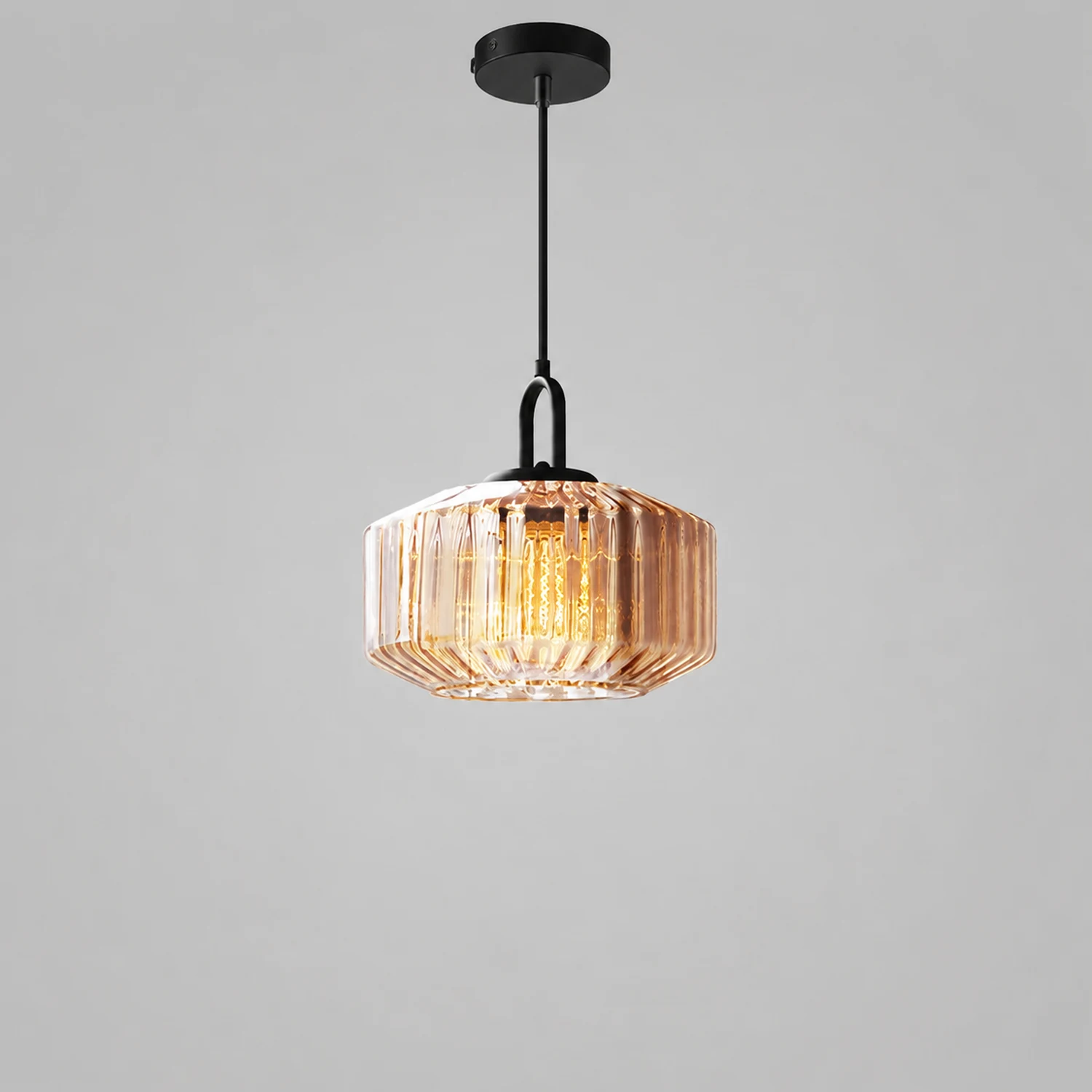 Mid Century Striped Glass Pendant Light - Lumpaz