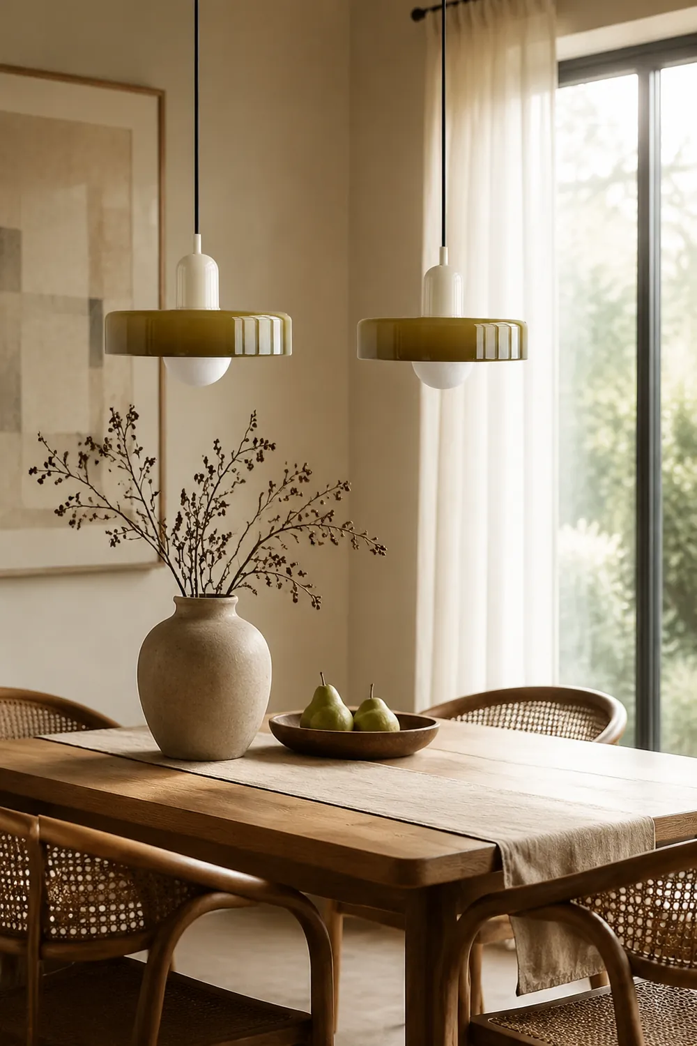 2 Heads Modern Bauhaus Glass Pendant Light - Lumpaz