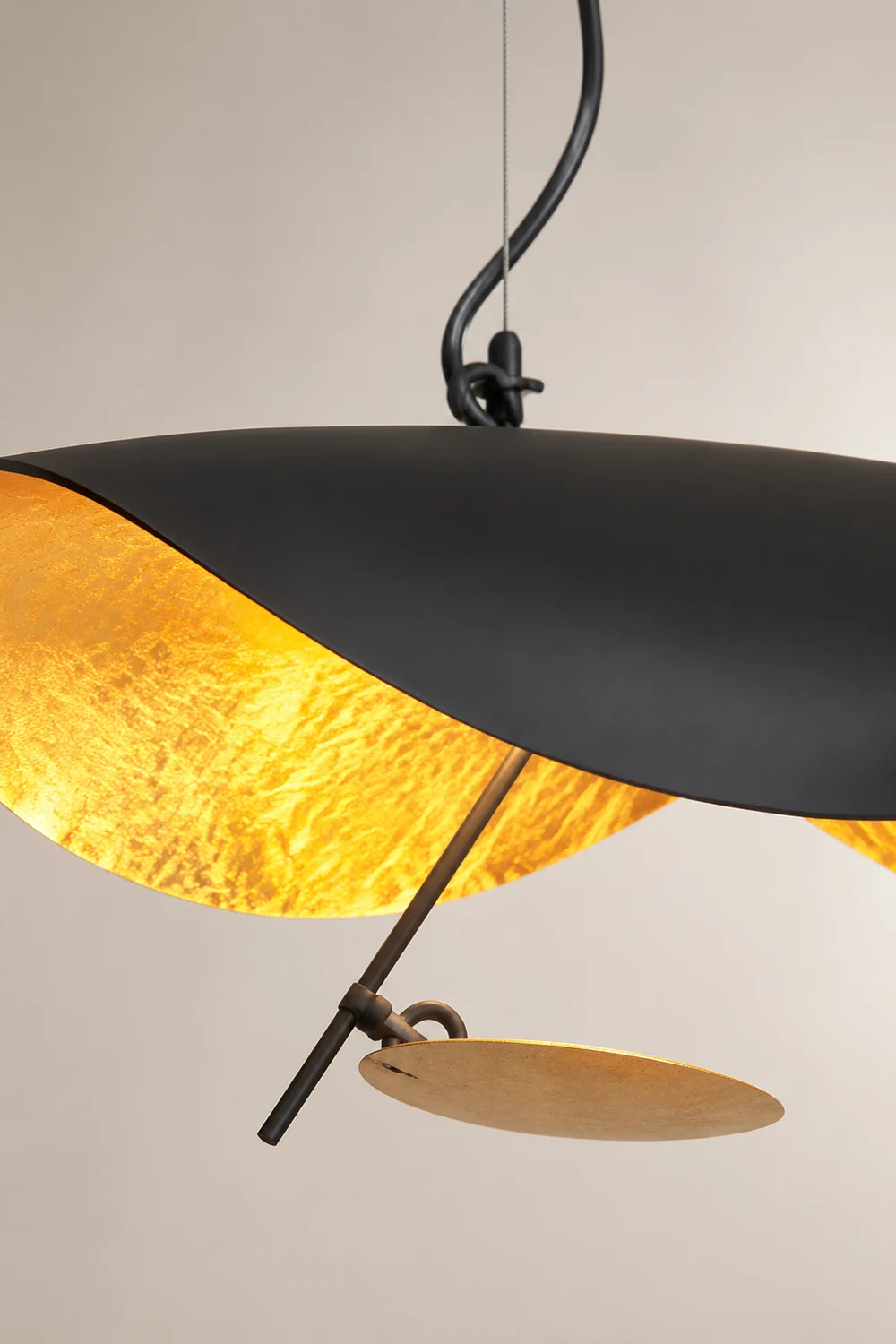 Eveline Pendelleuchte 2 Farben, Goldfolie, ∅40/60/80CM - Lumpaz